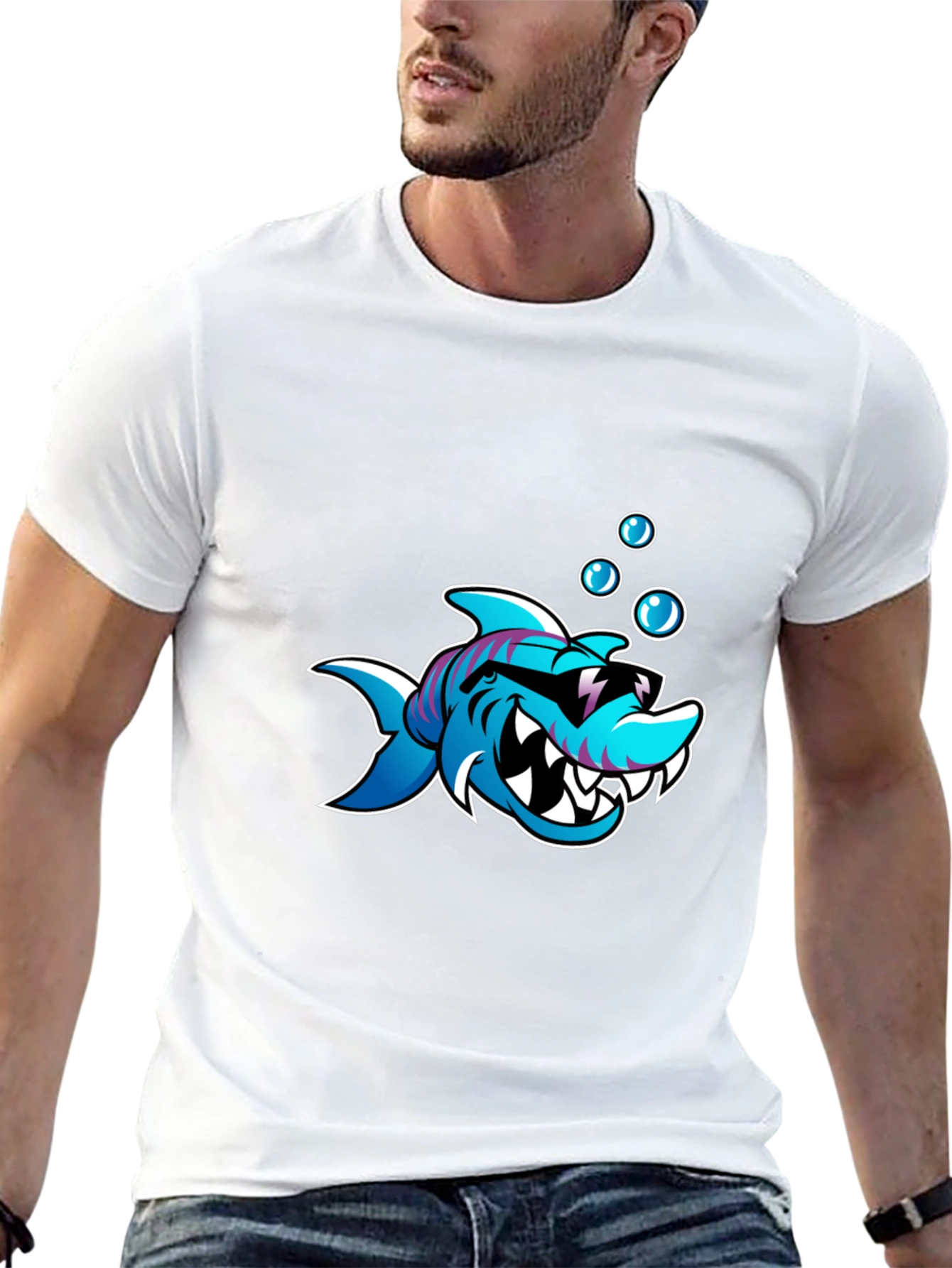 Cool Shark Graphic Black T-Shirt