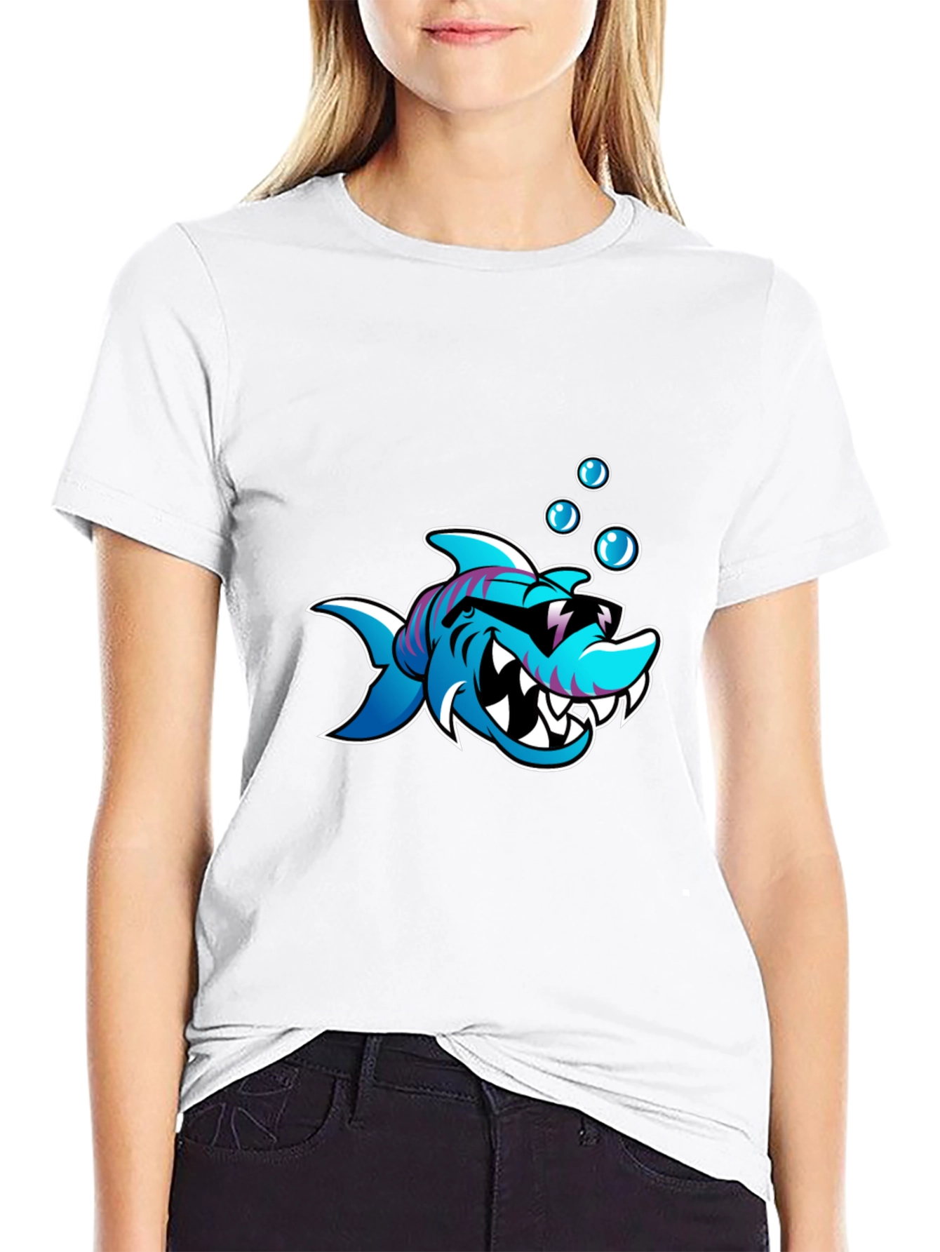 Cool Shark Graphic Black T-Shirt