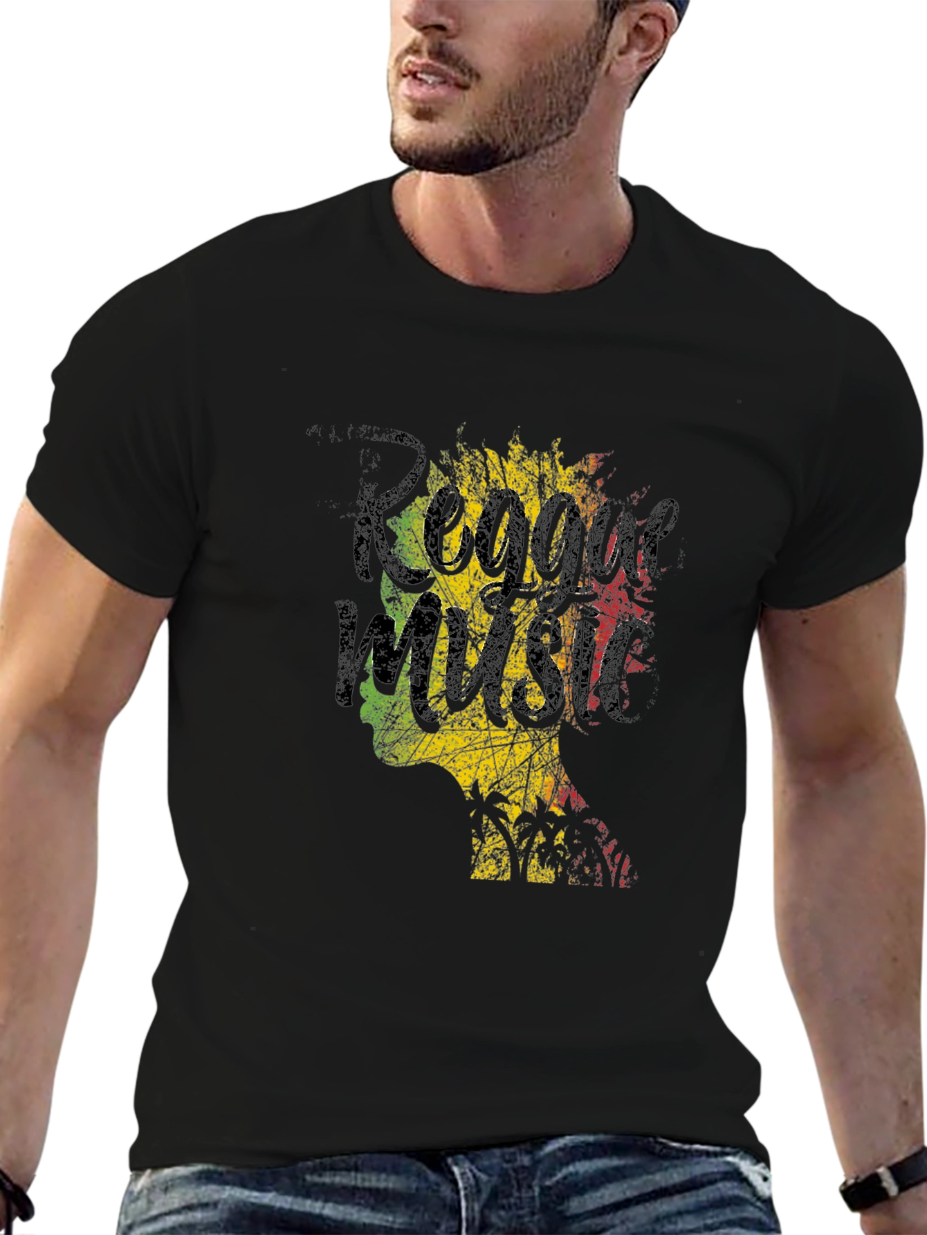 Reggae Music Graphic T-Shirt - Black