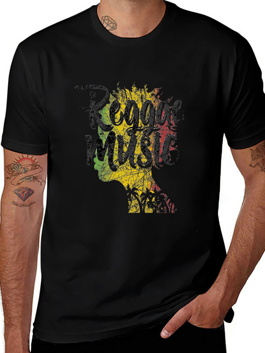 Reggae Music Graphic T-Shirt - Black