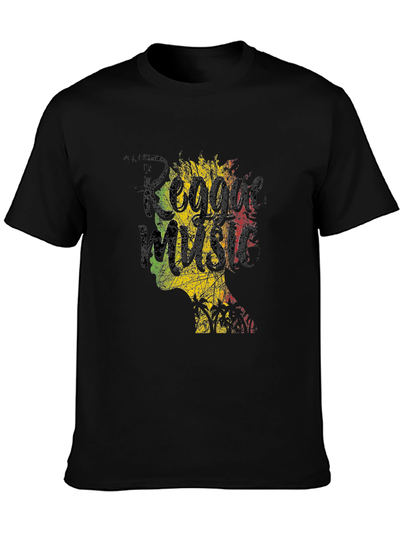 Reggae Music Graphic T-Shirt - Black