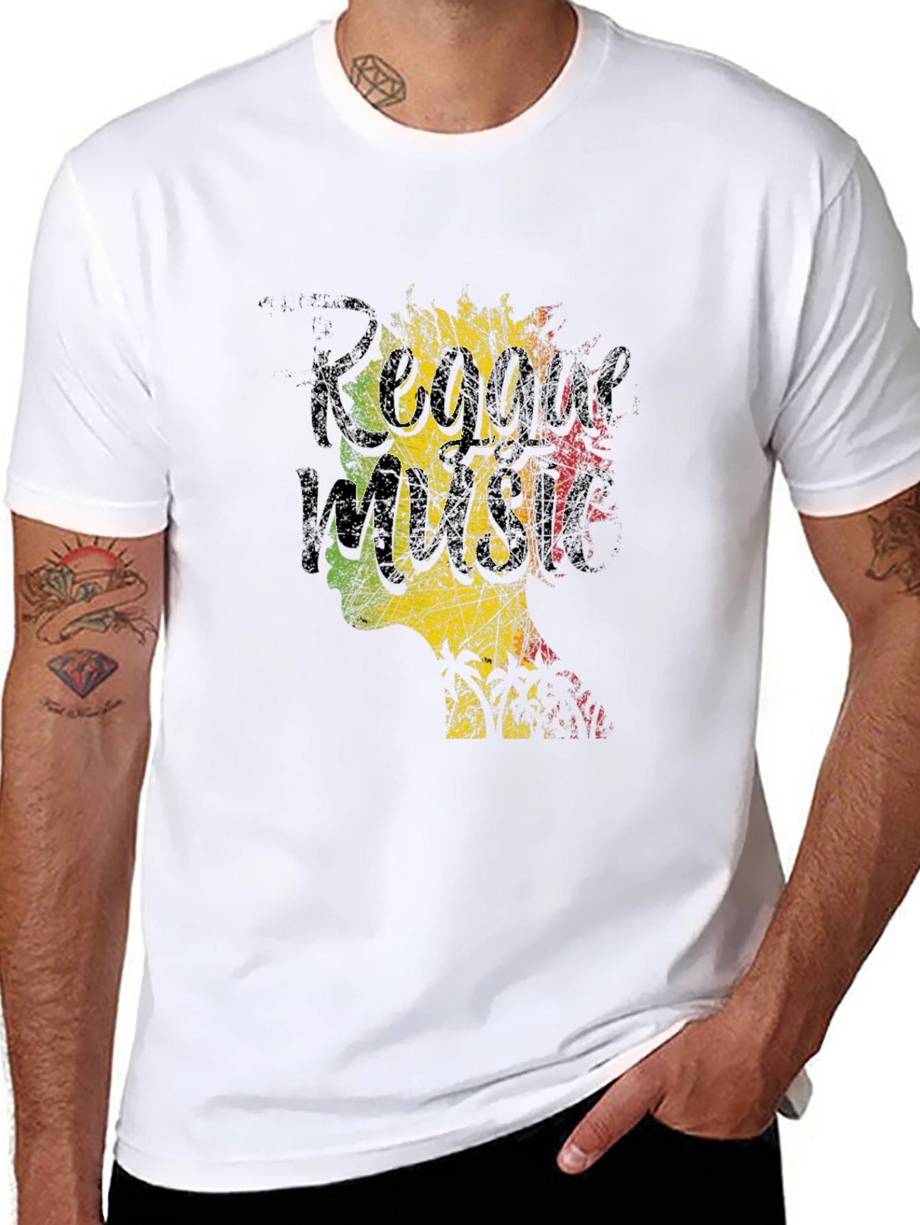 Reggae Music Graphic T-Shirt - Black