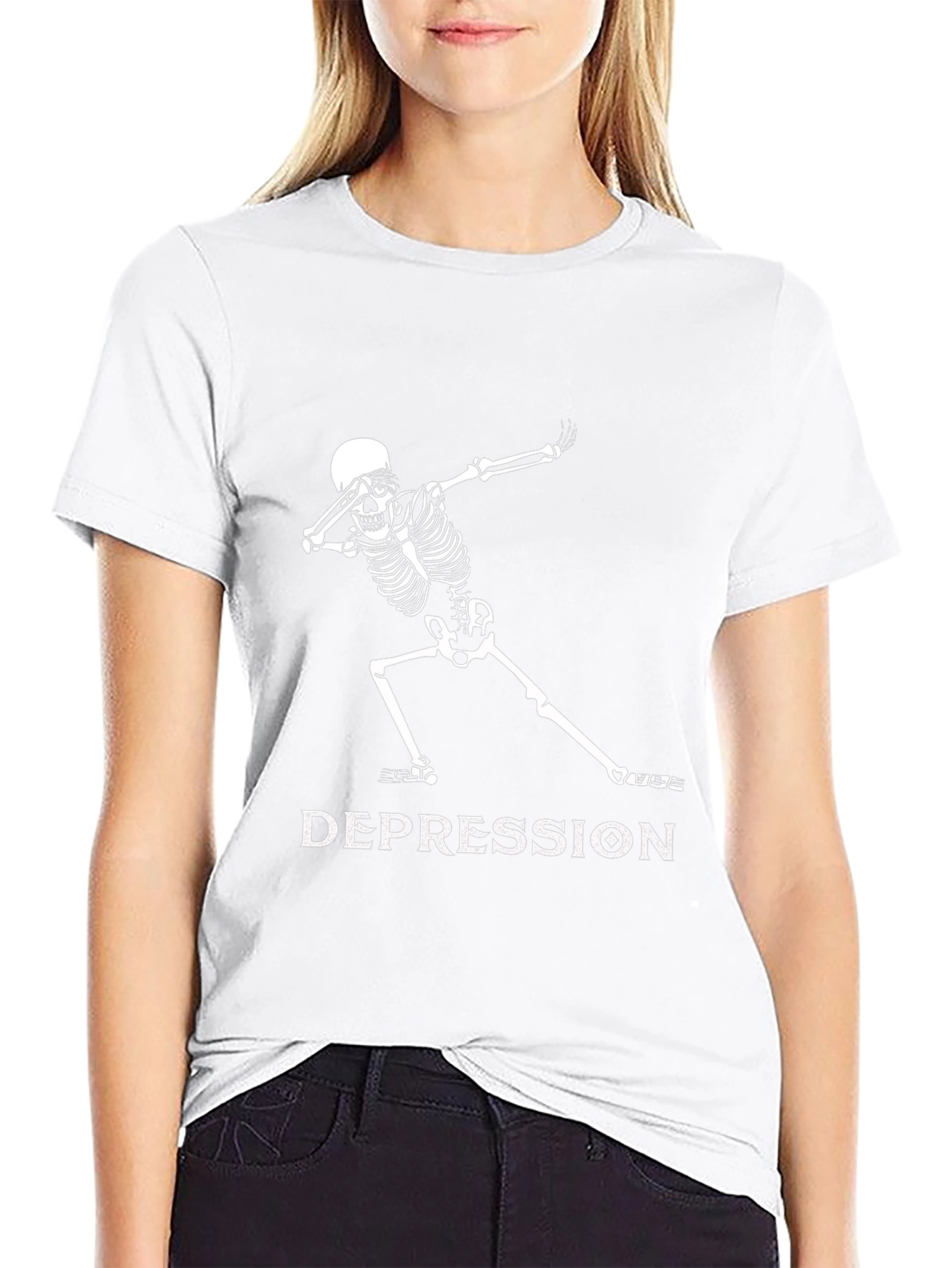 Dabbing Skeleton Depression T-Shirt