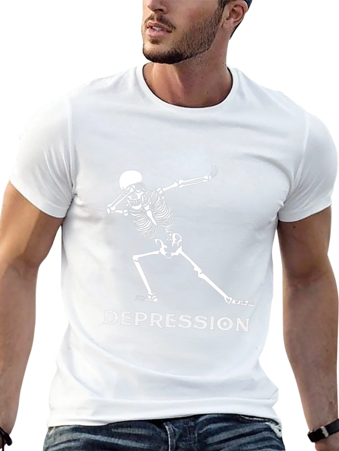 Dabbing Skeleton Depression T-Shirt