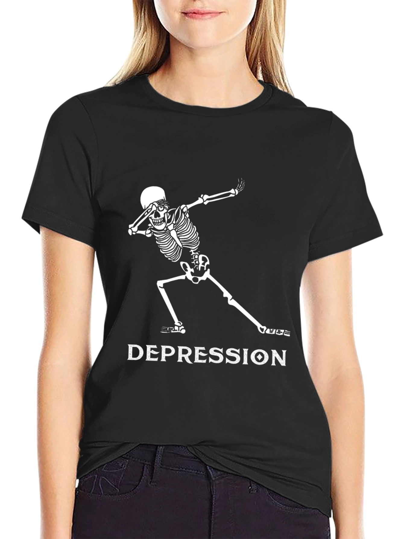 Dabbing Skeleton Depression T-Shirt