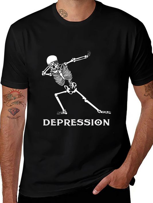 Dabbing Skeleton Depression T-Shirt