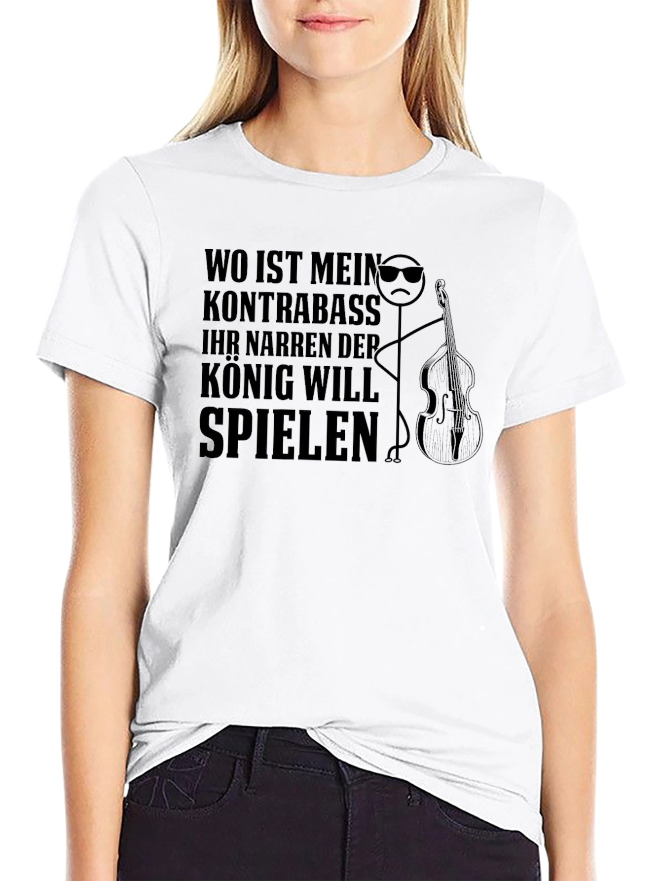 King Bass Player T-Shirt - German Humor