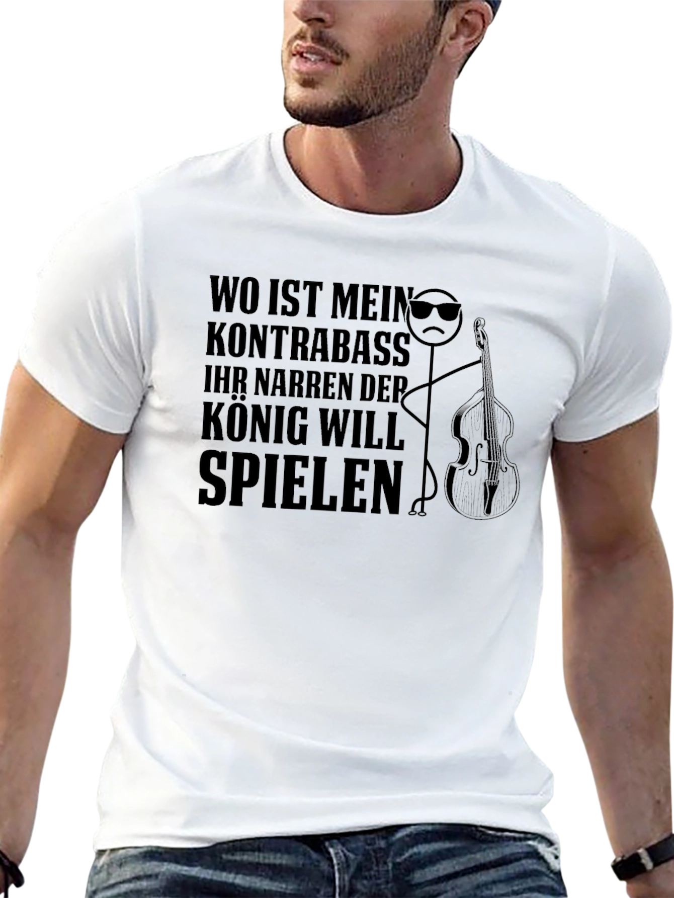 King Bass Player T-Shirt - German Humor