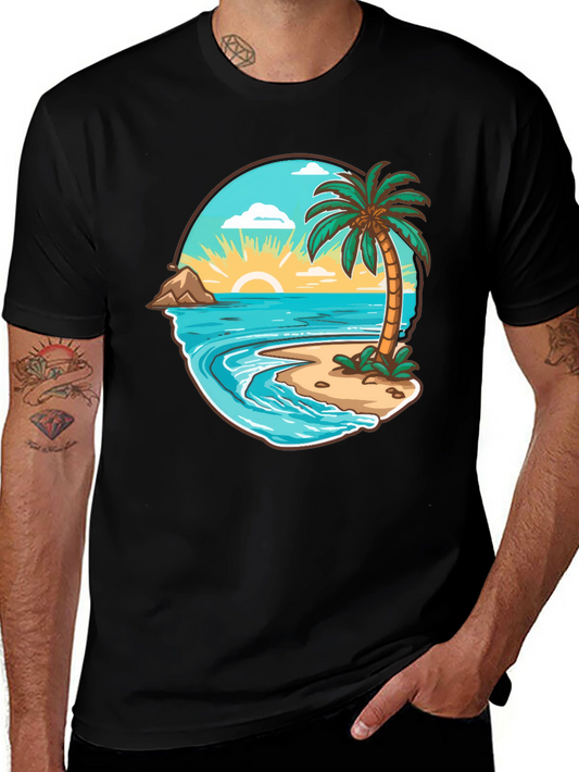 Tropical Beach Graphic T-Shirt - Vacation Vibes