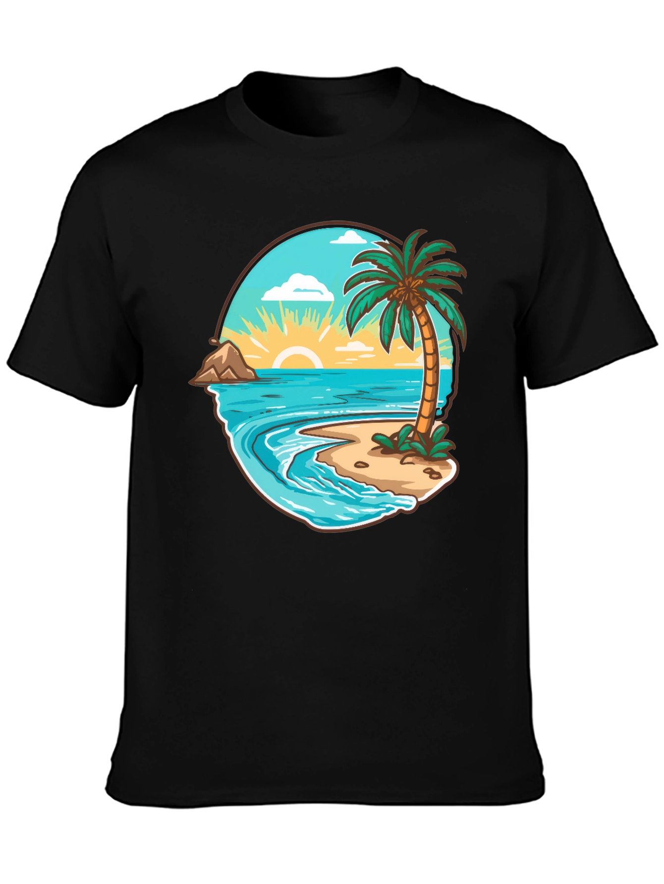 Tropical Beach Graphic T-Shirt - Vacation Vibes