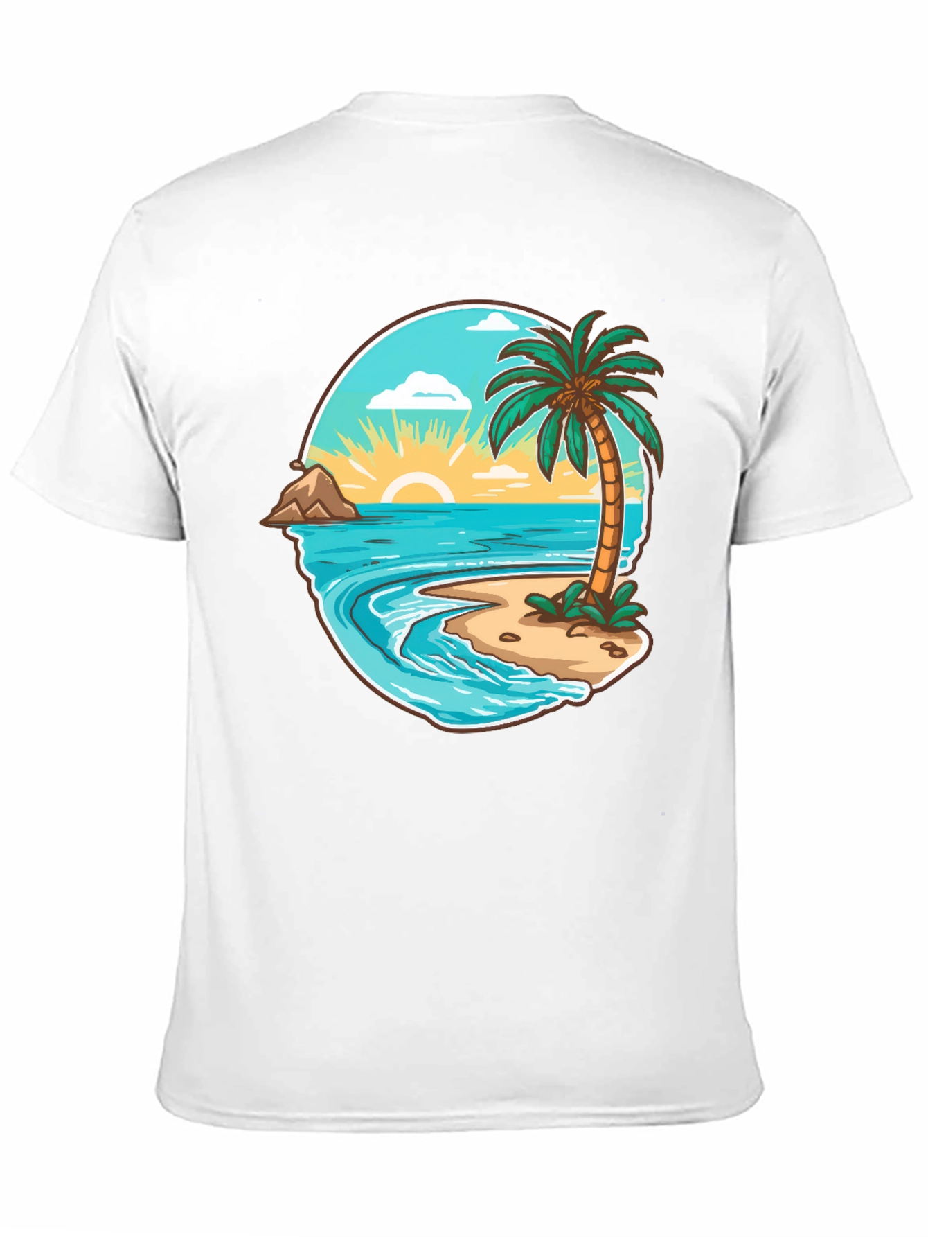 Tropical Beach Graphic T-Shirt - Vacation Vibes