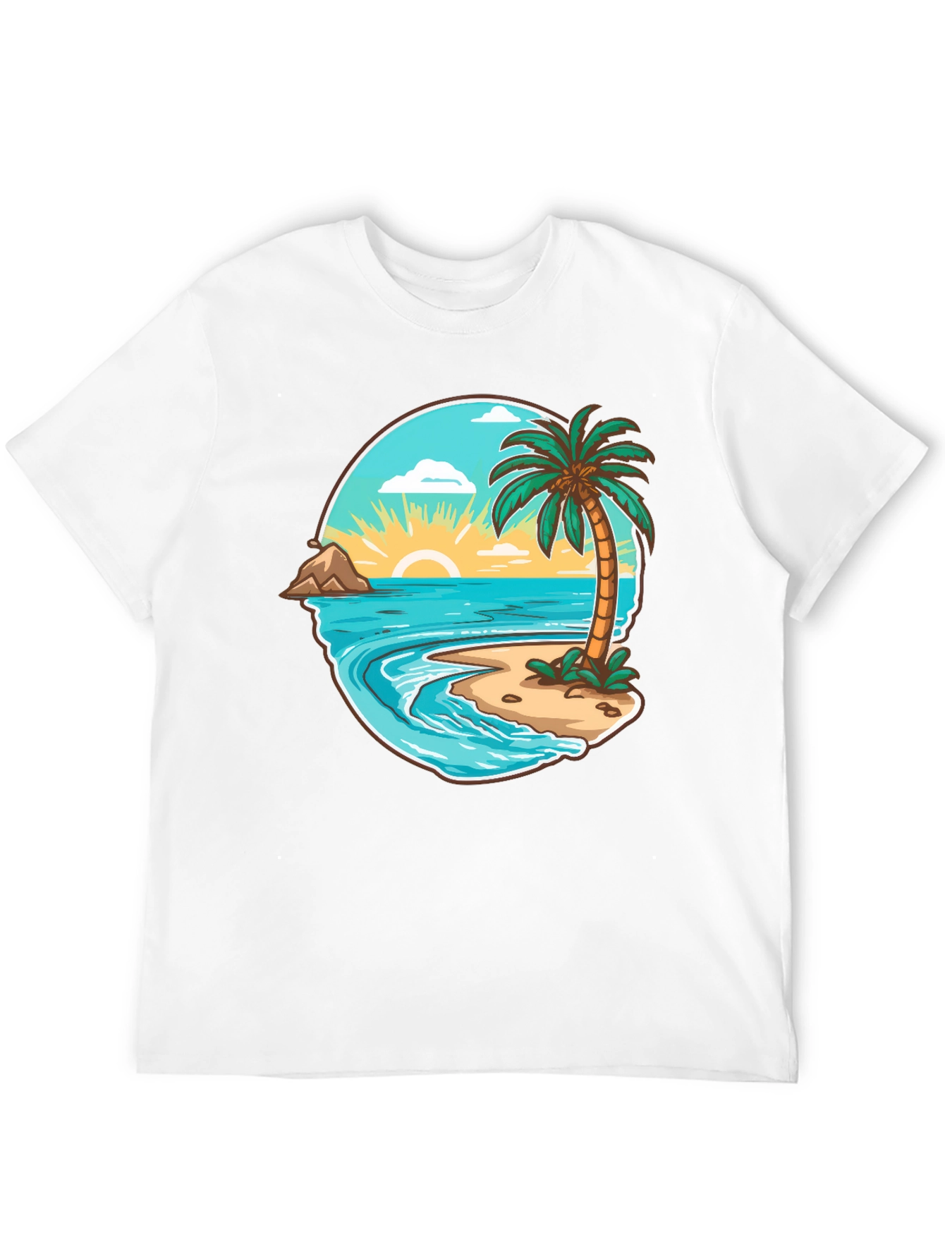 Tropical Beach Graphic T-Shirt - Vacation Vibes