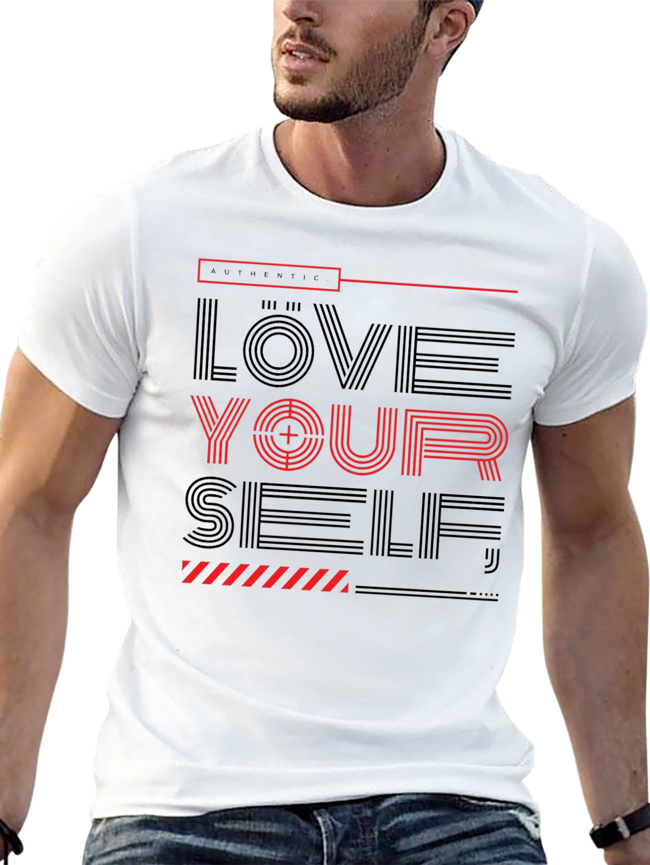 Love Yourself Graphic Print T-Shirt - Casual Wear