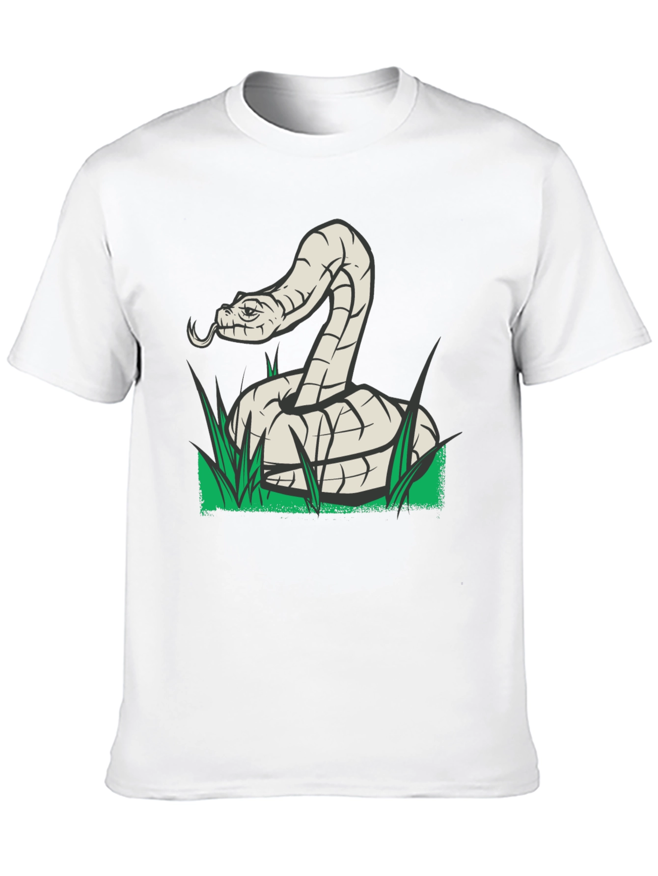 Snake Graphic Tee - Black Cotton T-Shirt