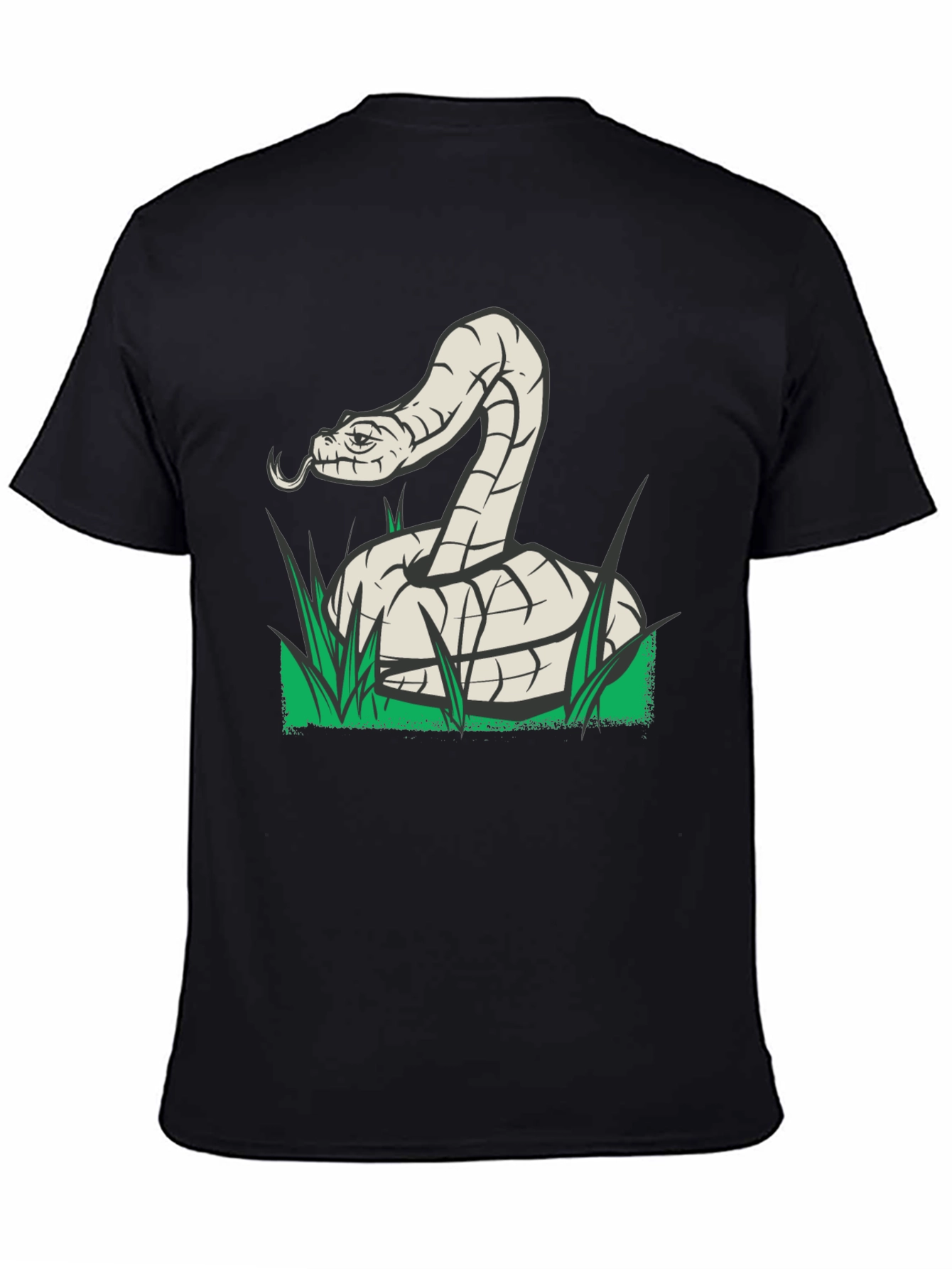 Snake Graphic Tee - Black Cotton T-Shirt
