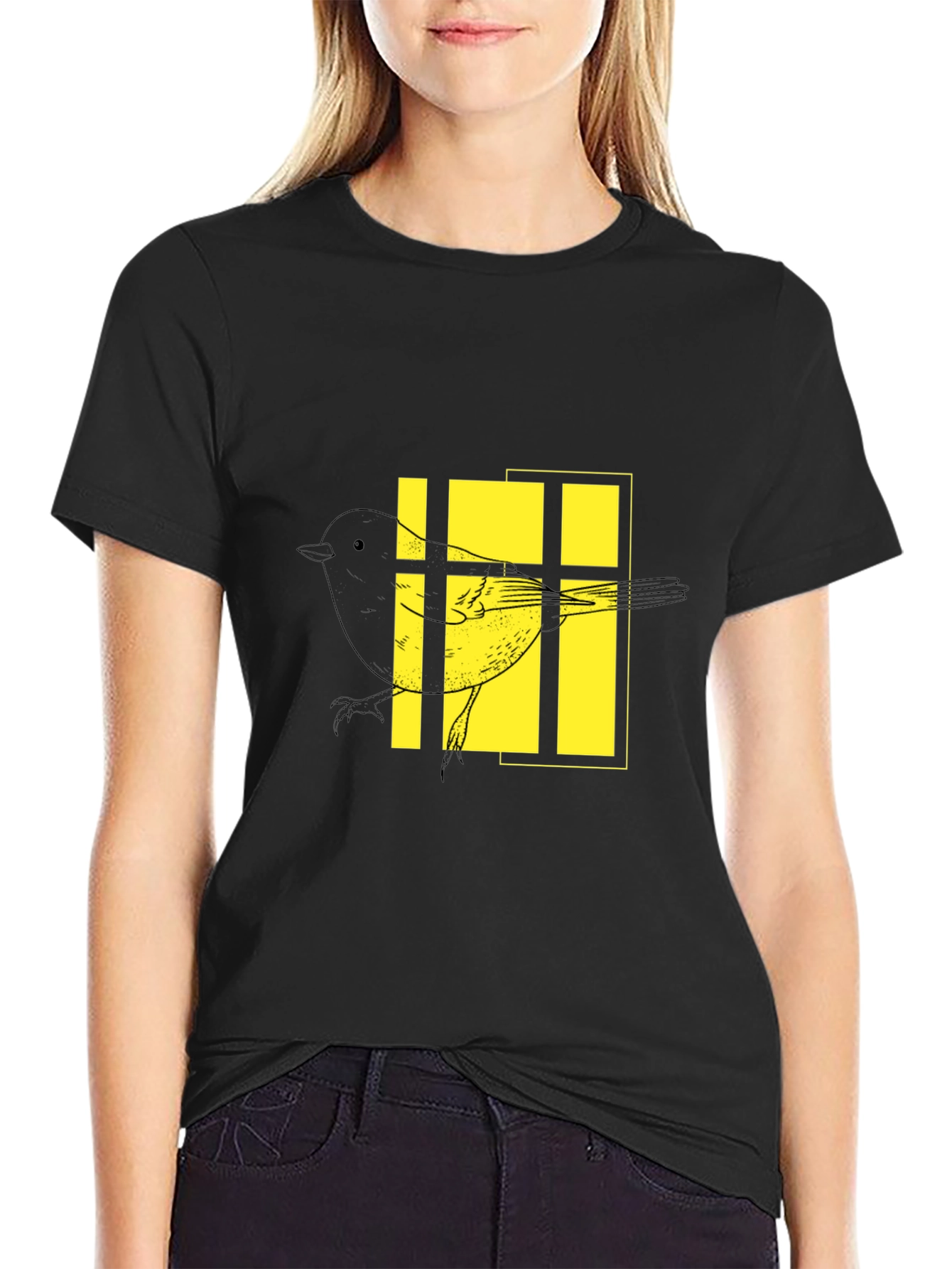 Bird in a Cage Graphic Tee - Black
