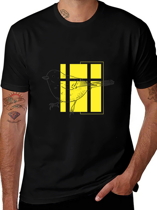 Bird in a Cage Graphic Tee - Black