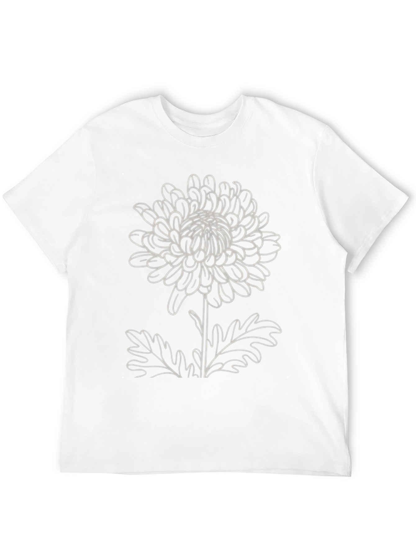 Floral Outline T-Shirt - Black Botanical Print