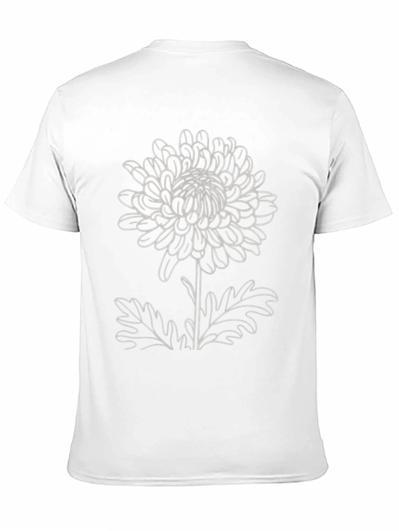 Floral Outline T-Shirt - Black Botanical Print