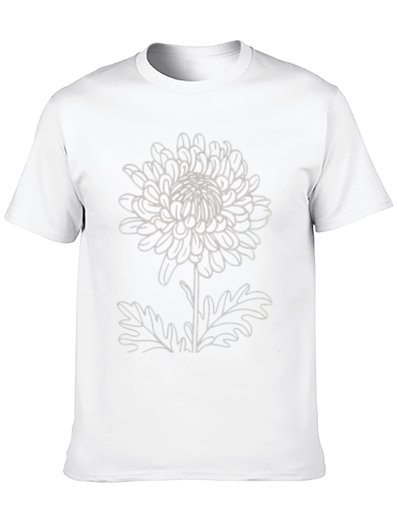 Floral Outline T-Shirt - Black Botanical Print