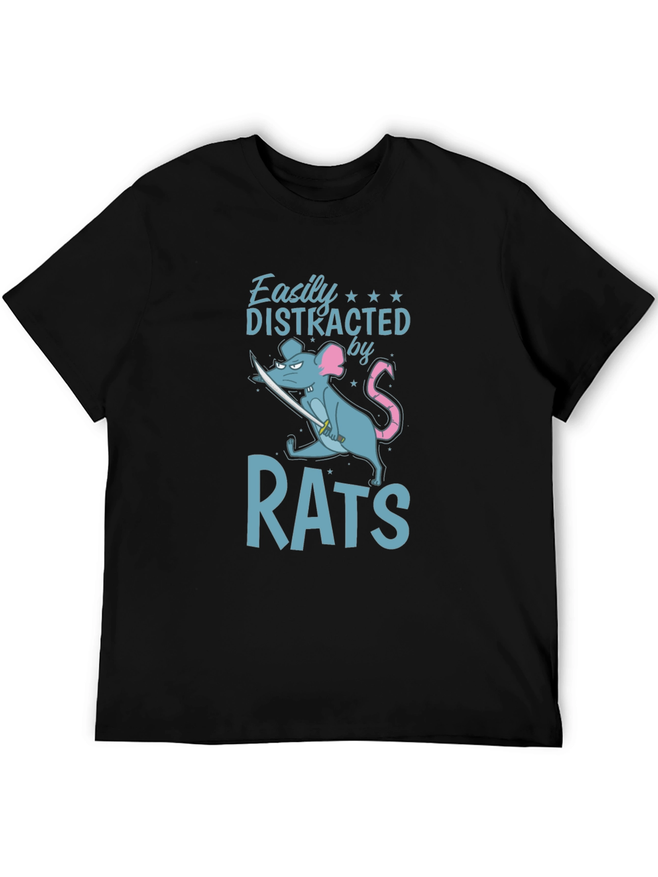 Easily Distracted by Rats Funny Graphic T-Shirt