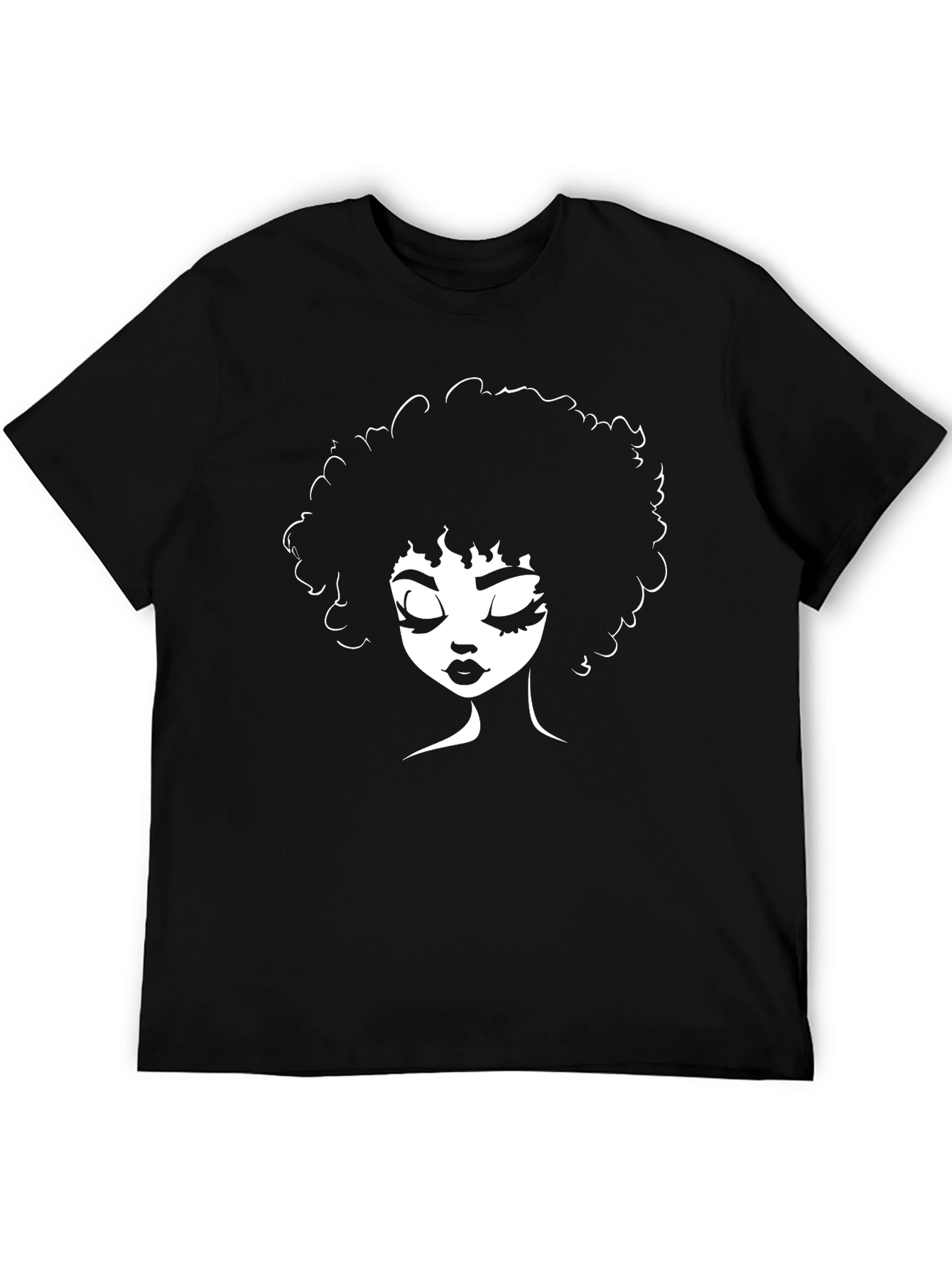 Afro Woman Silhouette Black T-Shirt