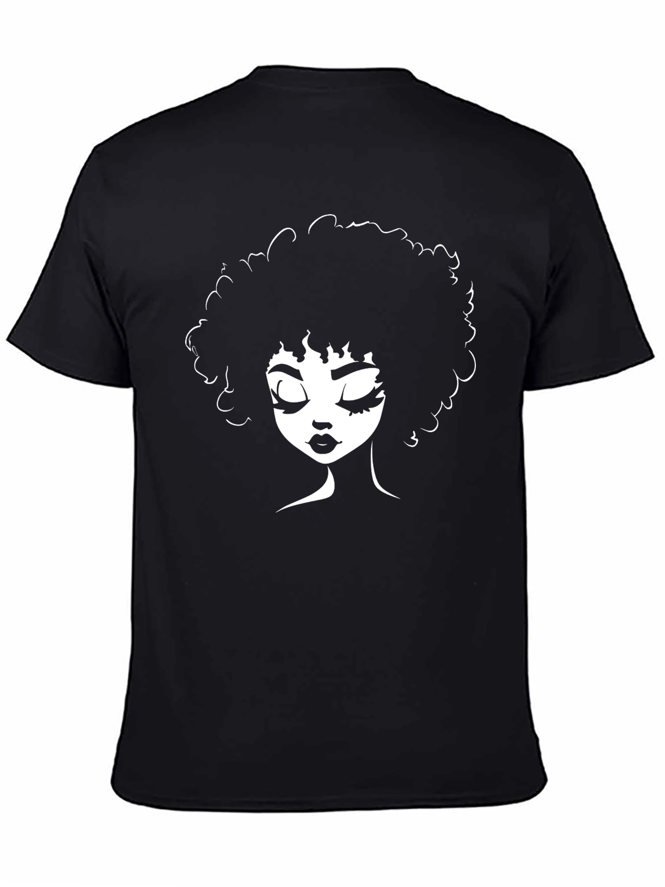 Afro Woman Silhouette Black T-Shirt