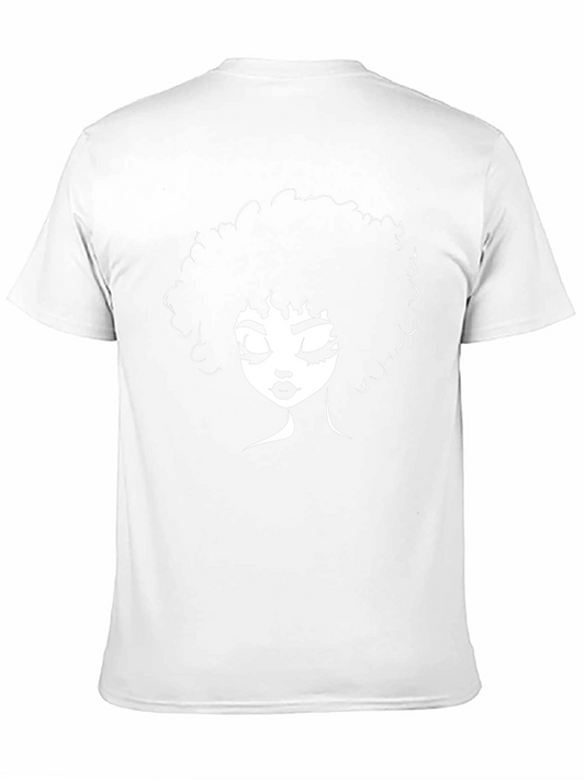 Afro Woman Silhouette Black T-Shirt