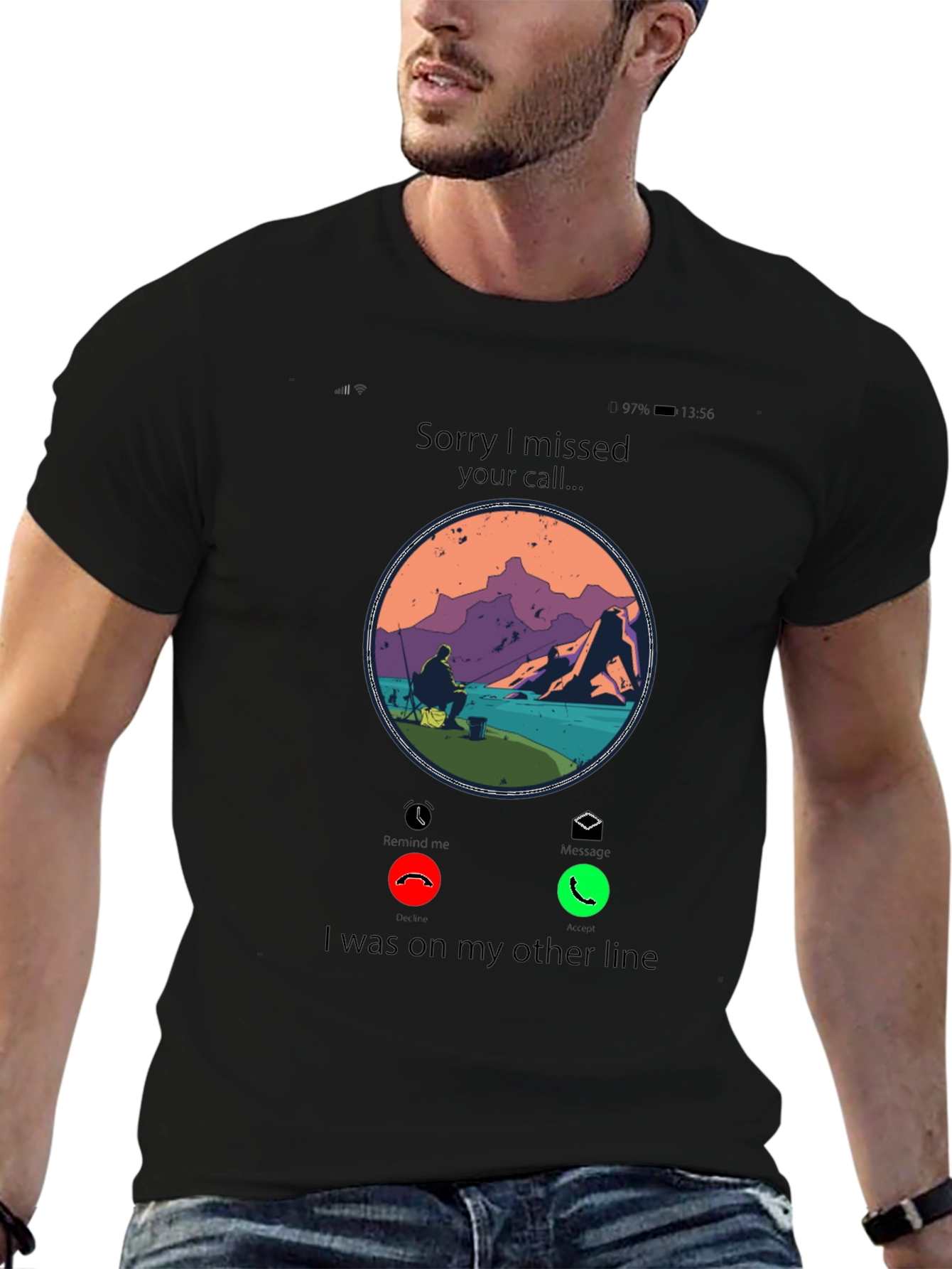 Missed Call Fishing T-Shirt -  On the Line