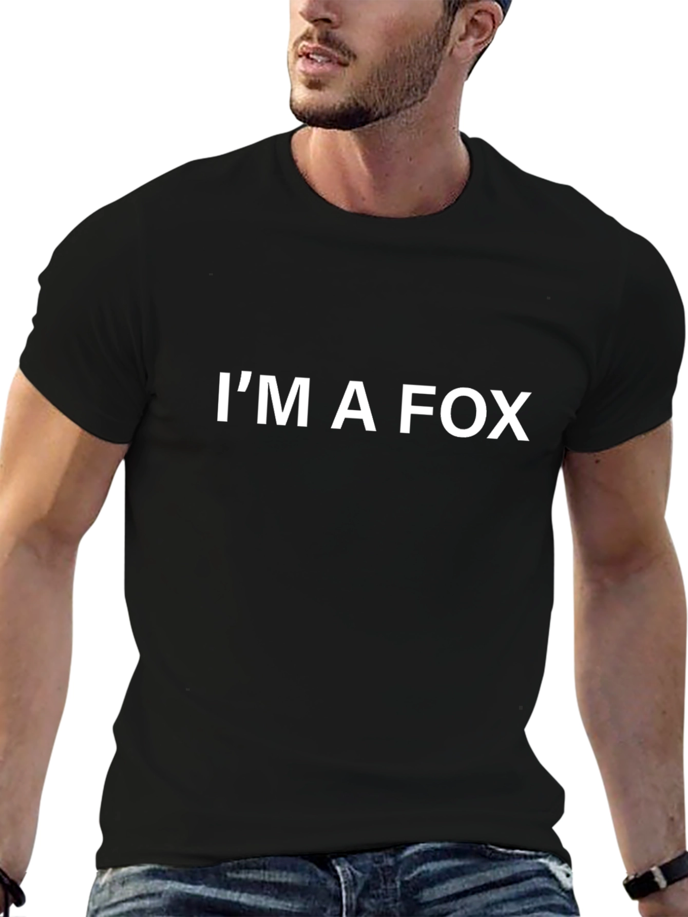 Im A Fox Graphic Print Mens Black T-Shirt