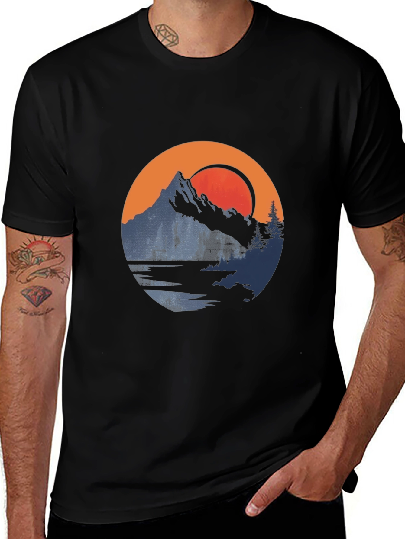 Mountain Sunset Graphic Tee - Nature Adventure Shirt