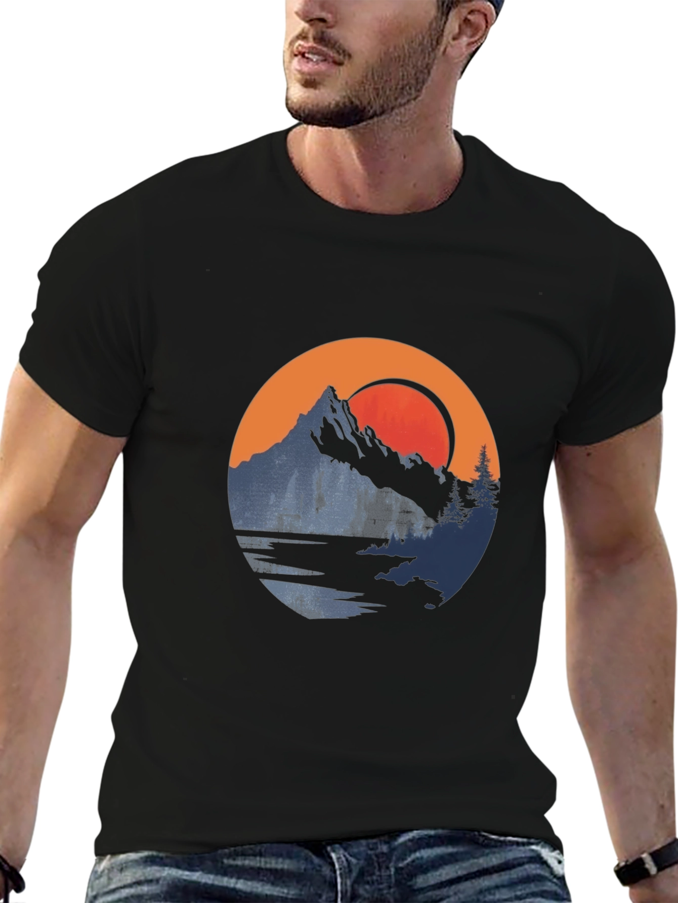 Mountain Sunset Graphic Tee - Nature Adventure Shirt
