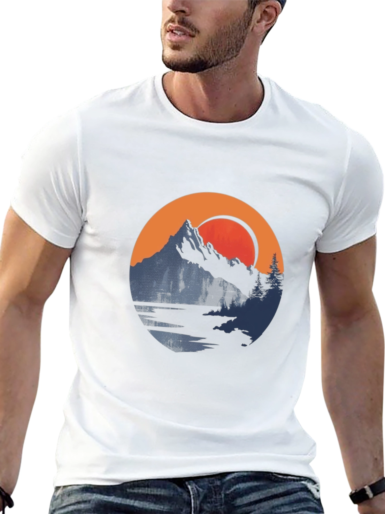 Mountain Sunset Graphic Tee - Nature Adventure Shirt