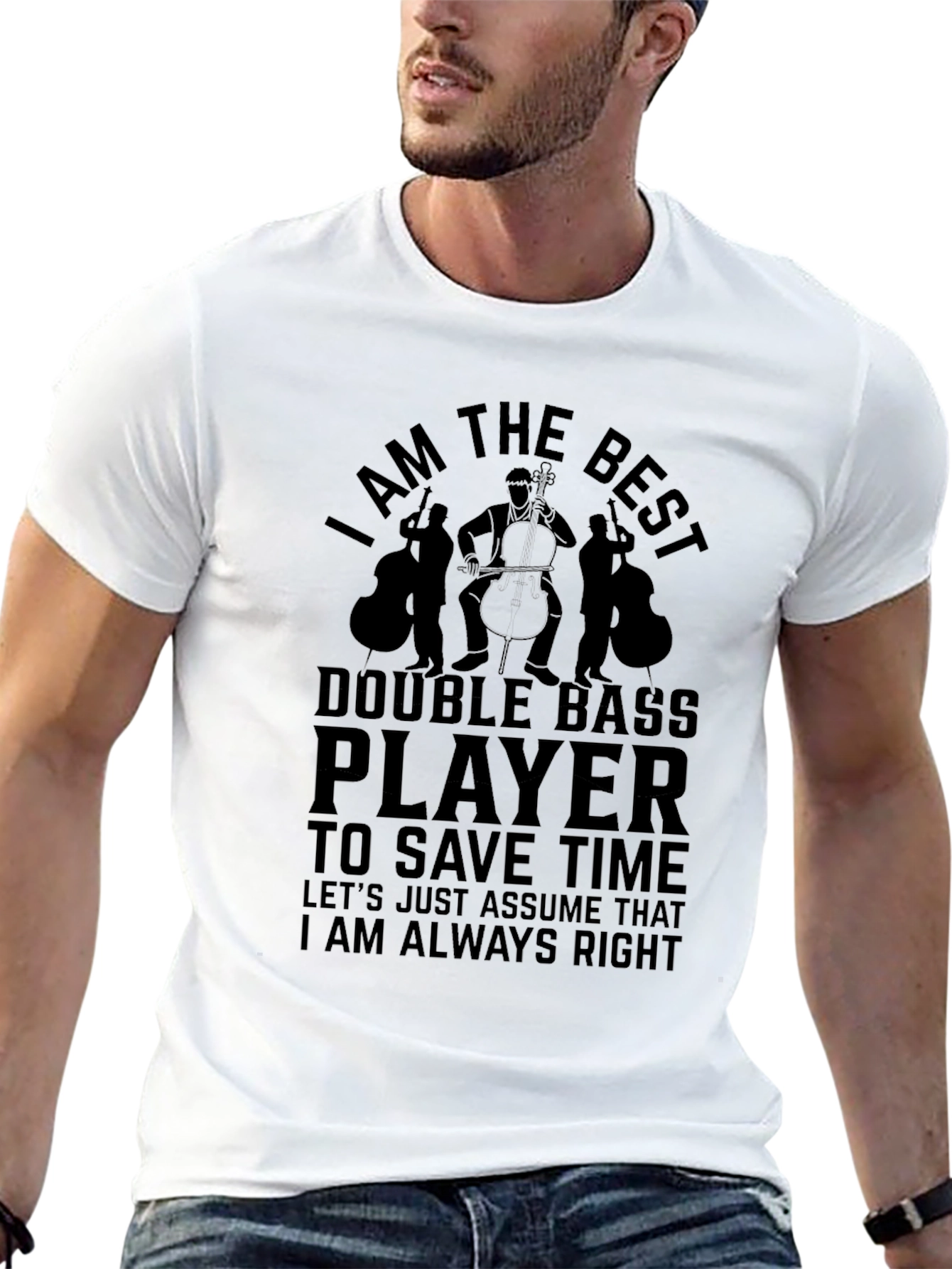 I Am the Best Double Bass Player Black T-Shirt
