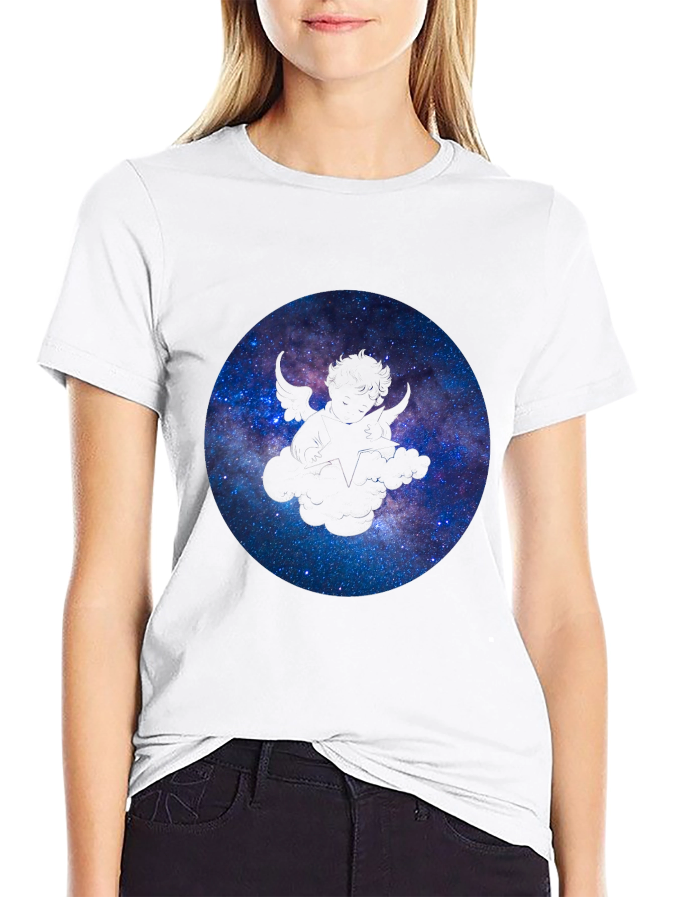Galaxy Wings Graphic Black Tee