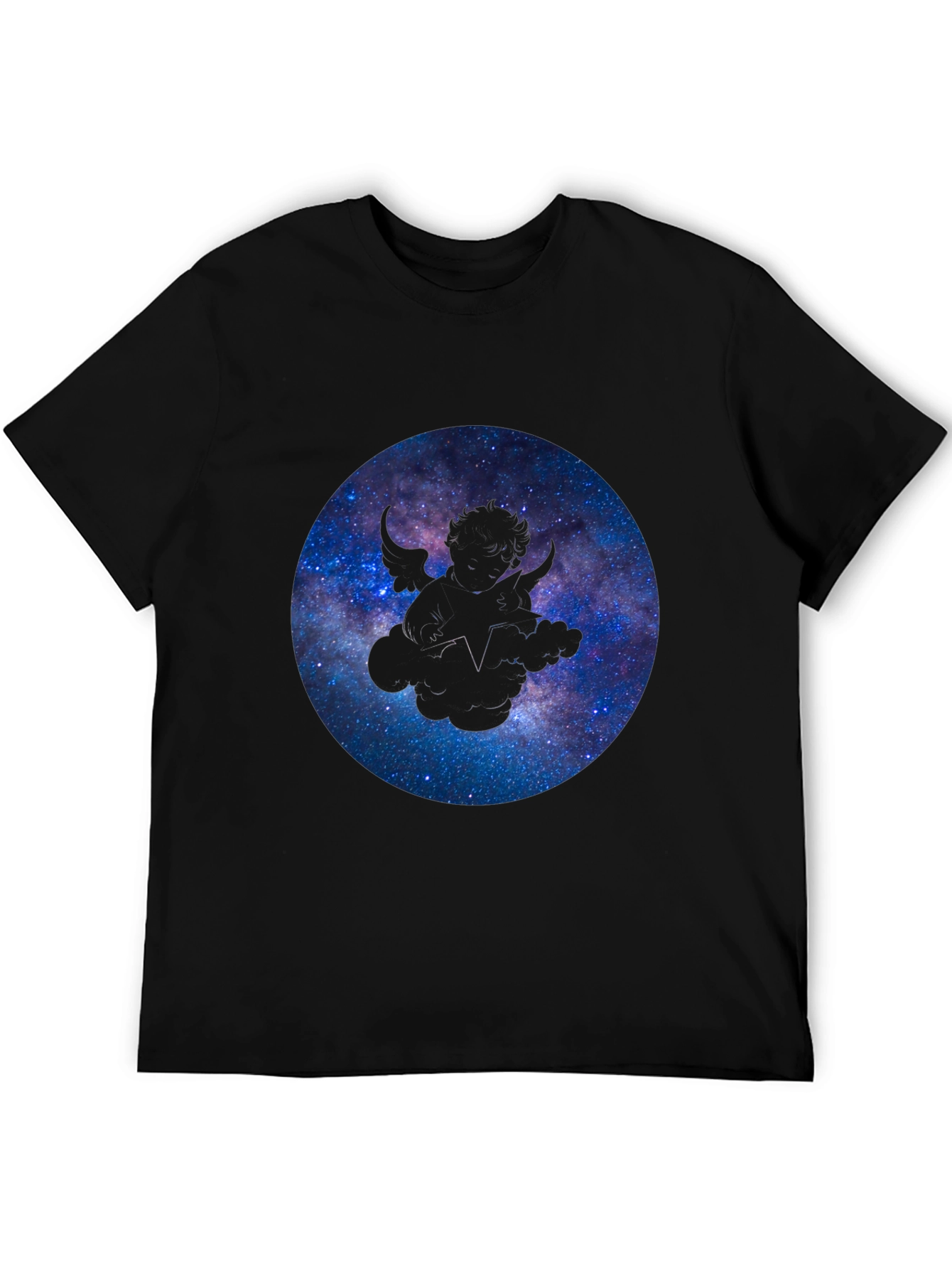 Galaxy Wings Graphic Black Tee