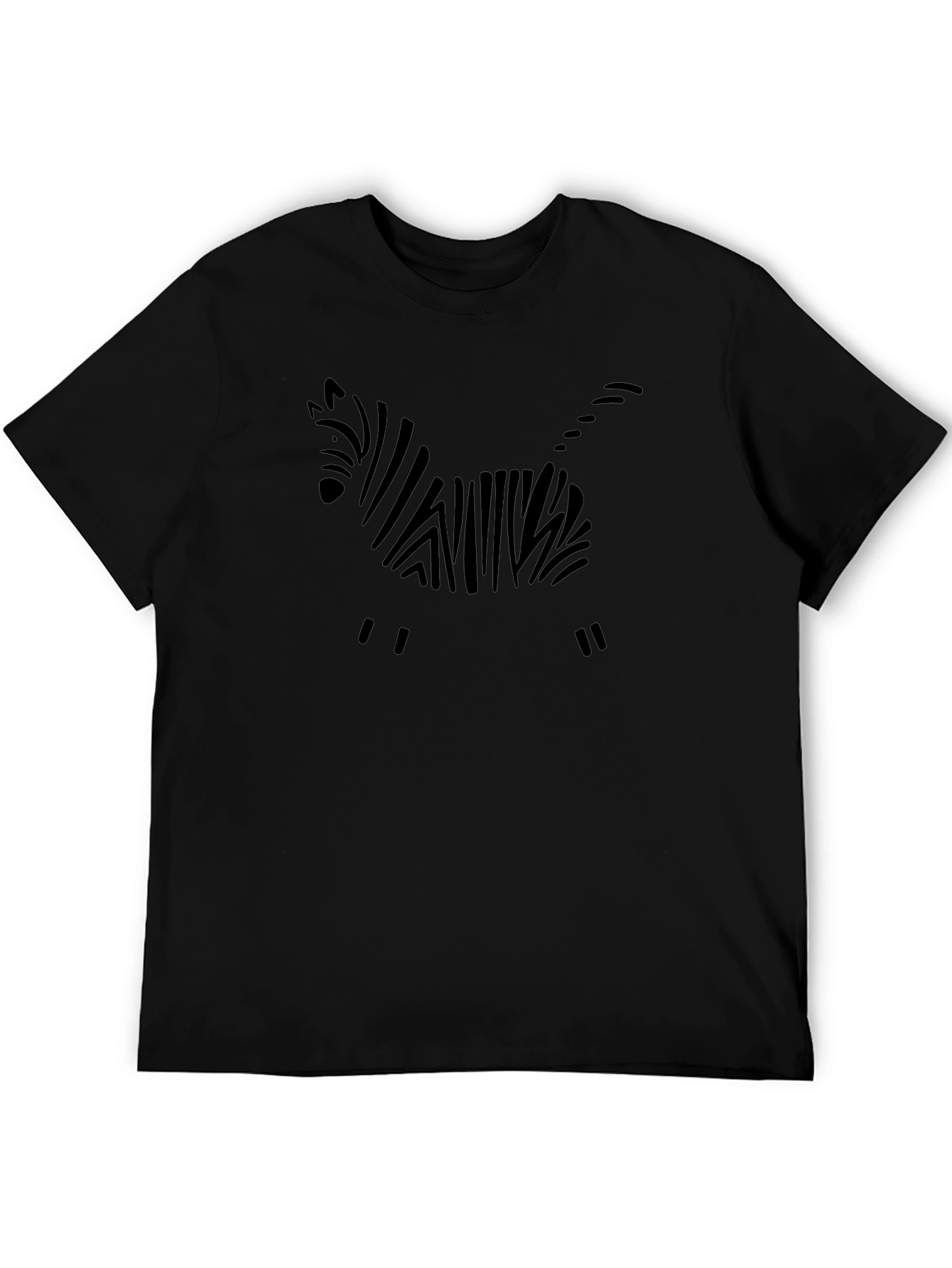 Stylish Zebra Graphic Black T-Shirt