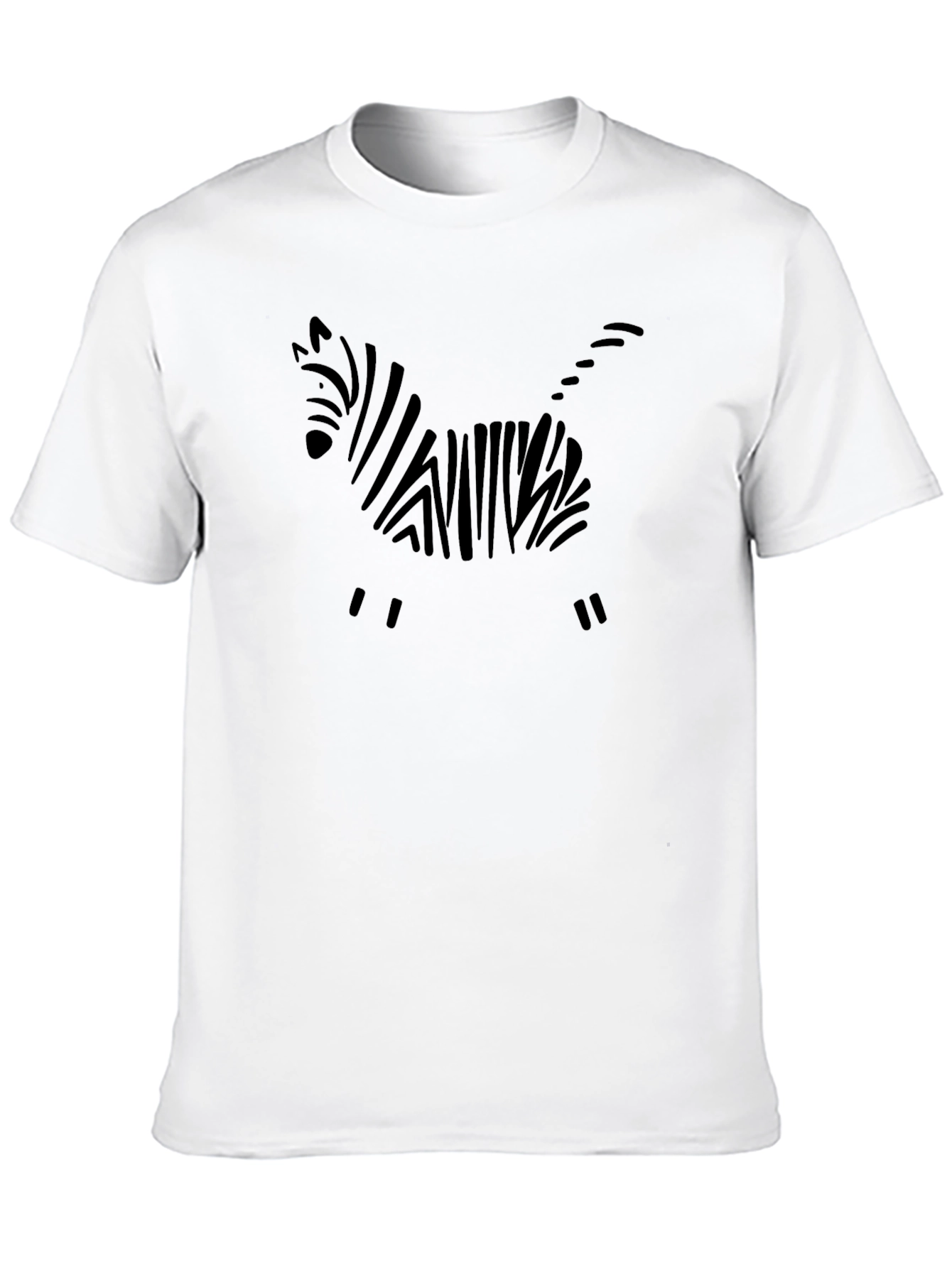 Stylish Zebra Graphic Black T-Shirt