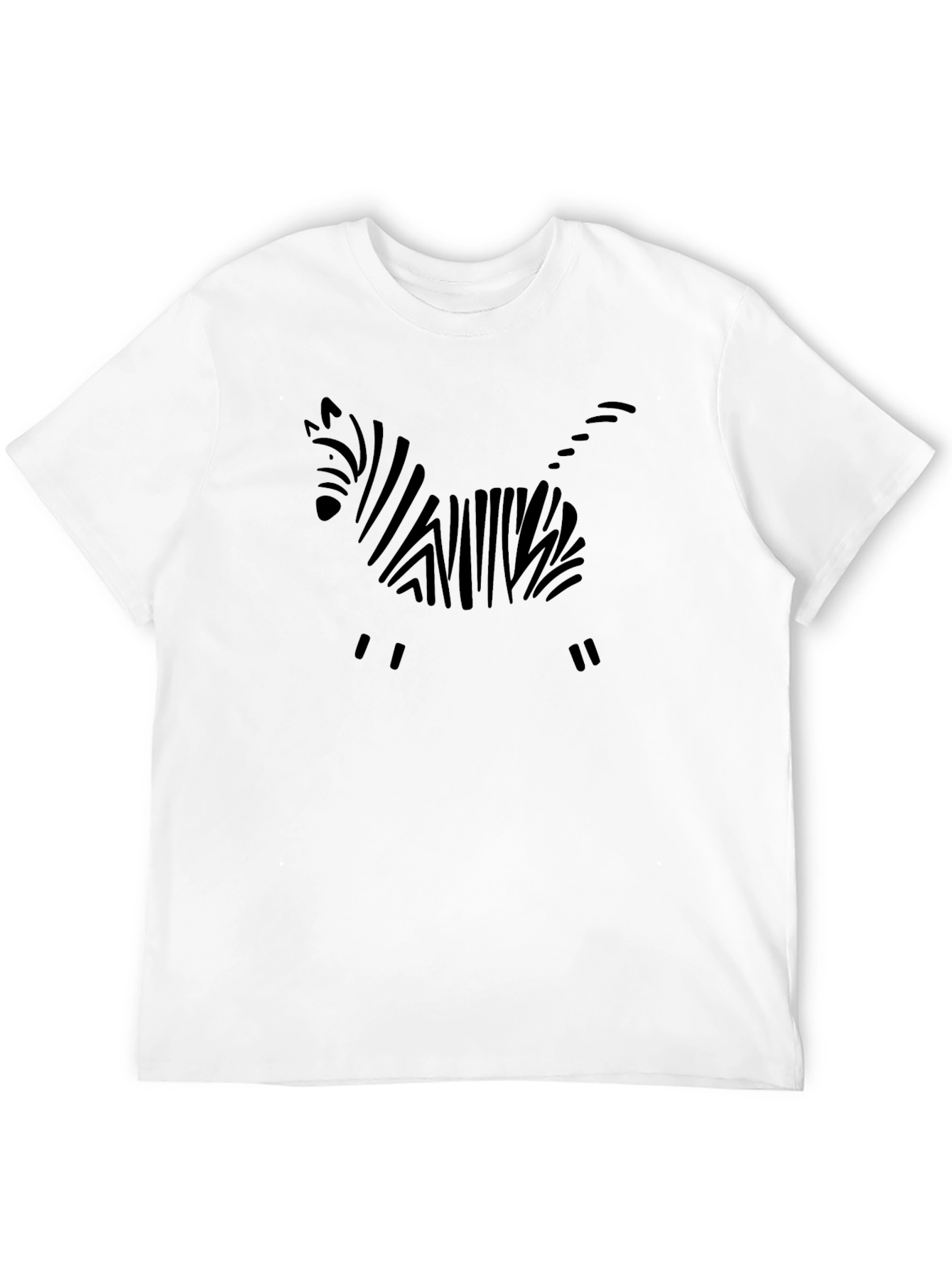 Stylish Zebra Graphic Black T-Shirt