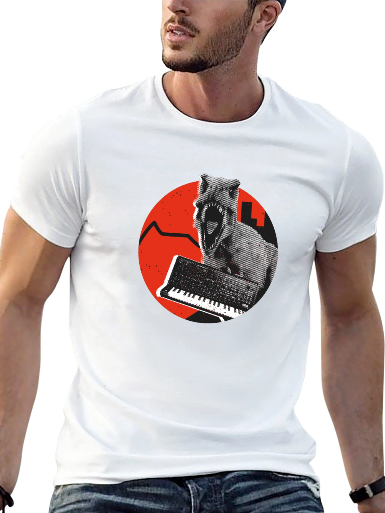 Dinosaur Synthesizer Graphic Tee