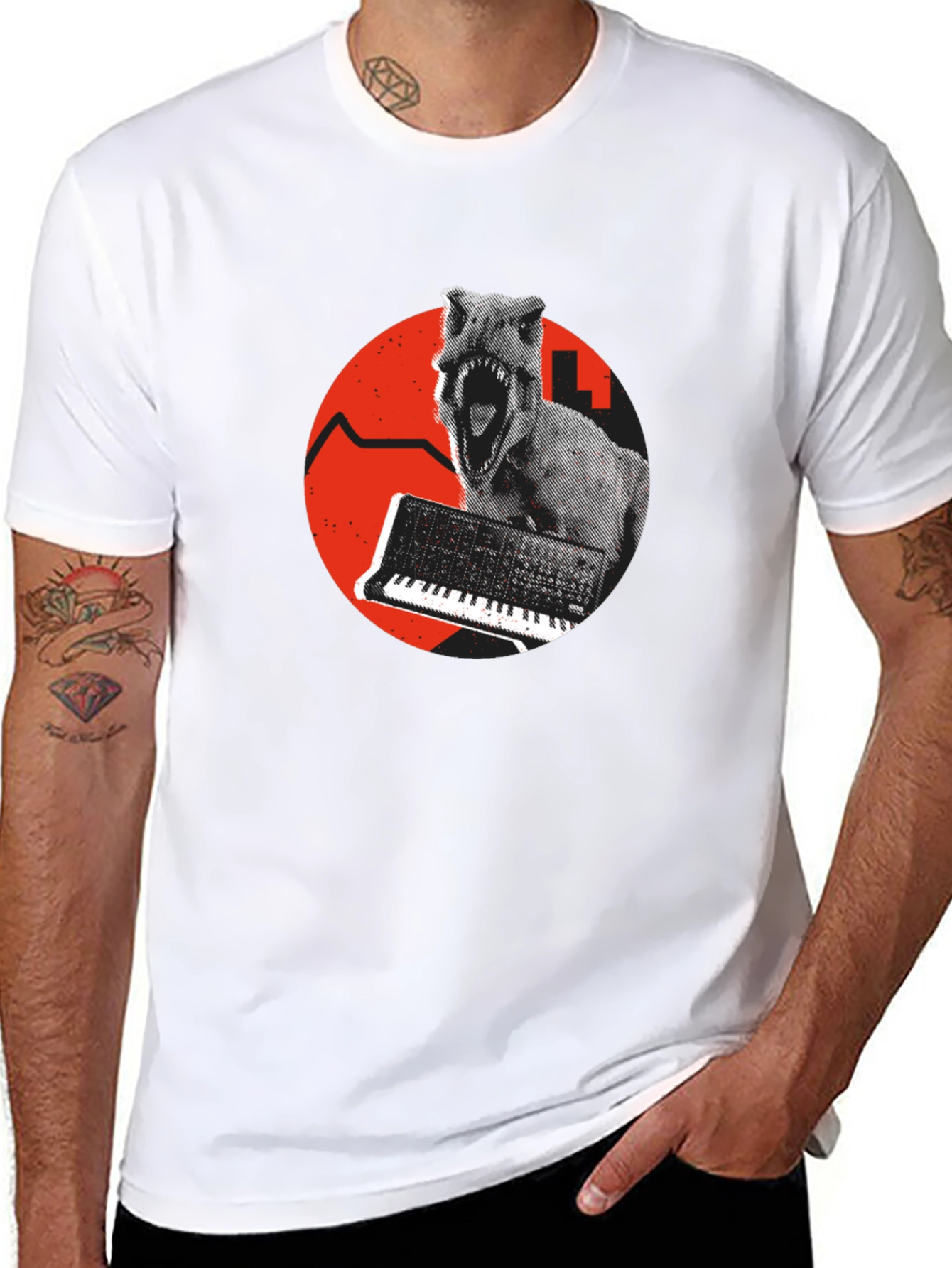Dinosaur Synthesizer Graphic Tee