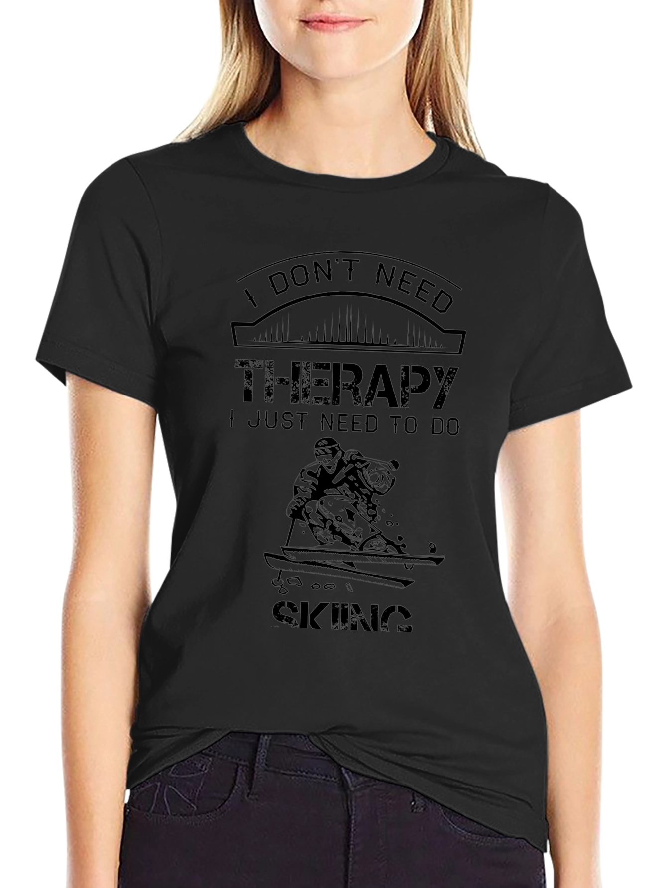 Skiing Therapy Graphic T-Shirt