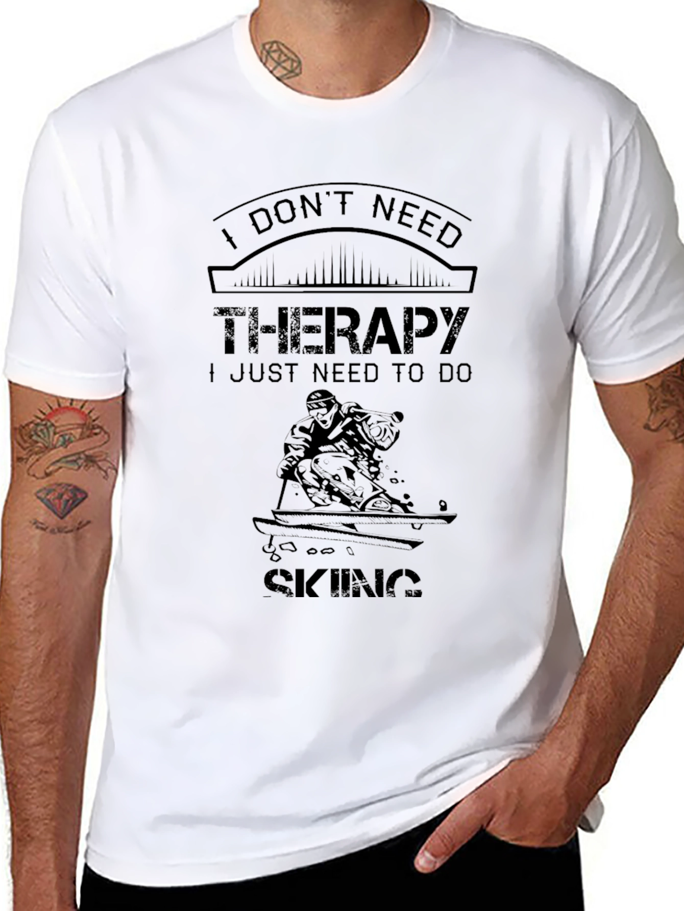 Skiing Therapy Graphic T-Shirt