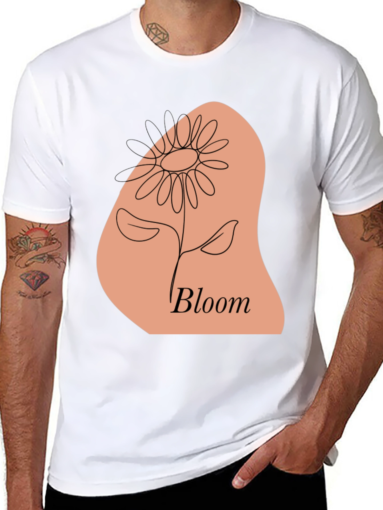Bloom Flower Graphic Black T-Shirt
