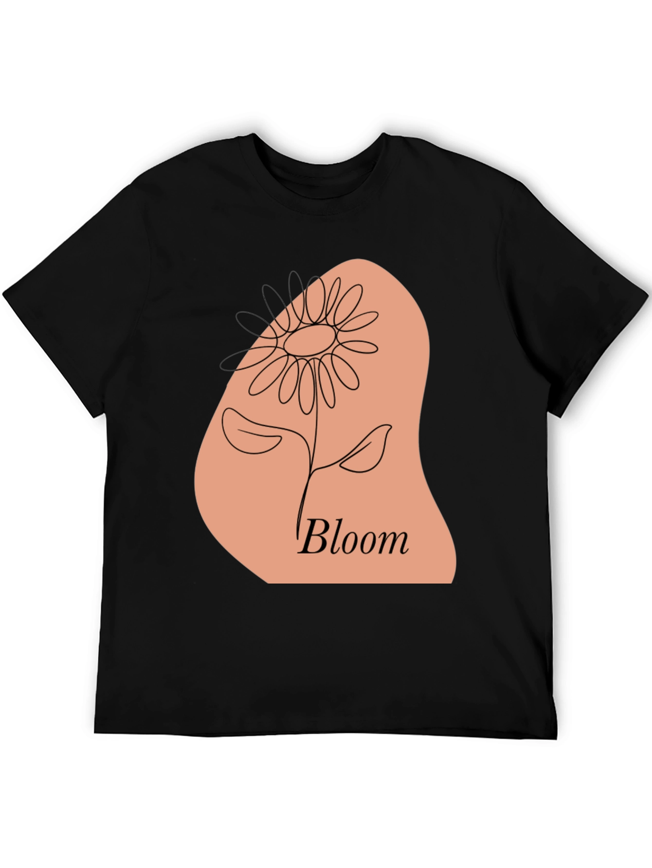 Bloom Flower Graphic Black T-Shirt