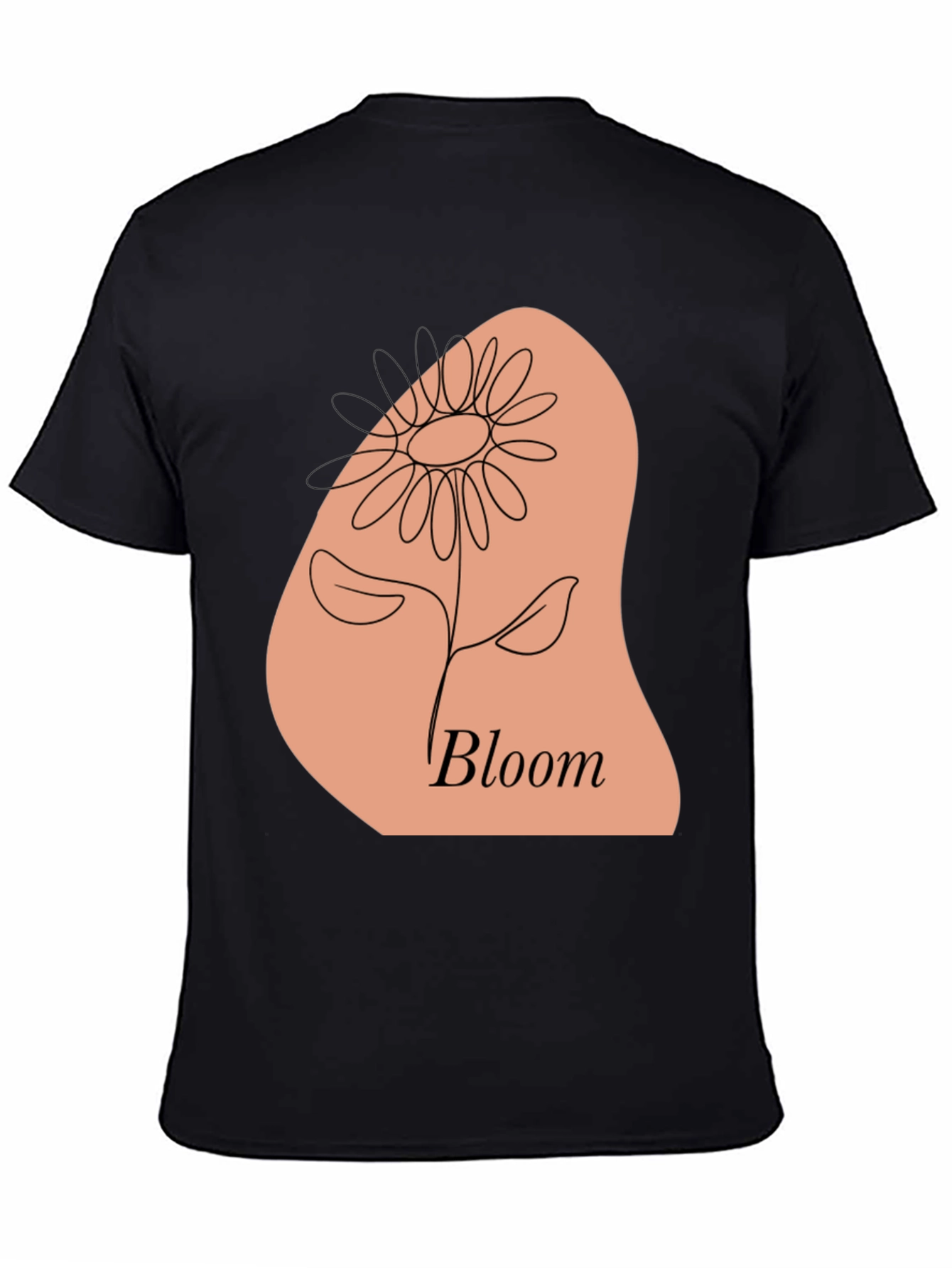 Bloom Flower Graphic Black T-Shirt
