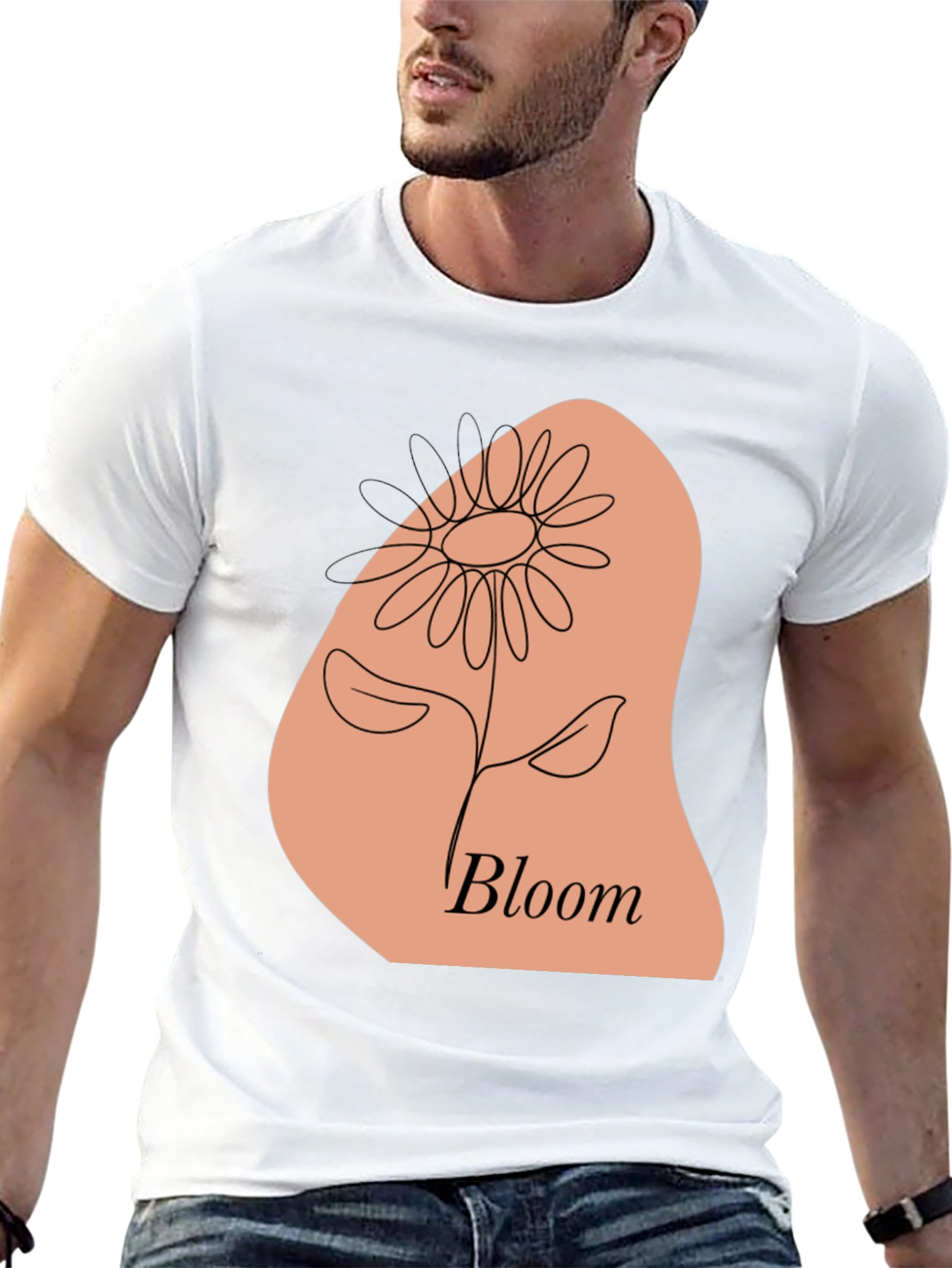 Bloom Flower Graphic Black T-Shirt