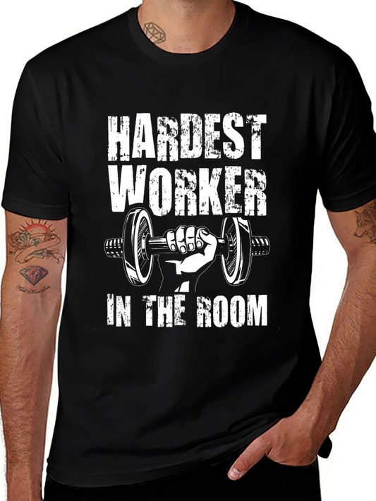 Hardest Worker in the Room Graphic T-Shirt - Black