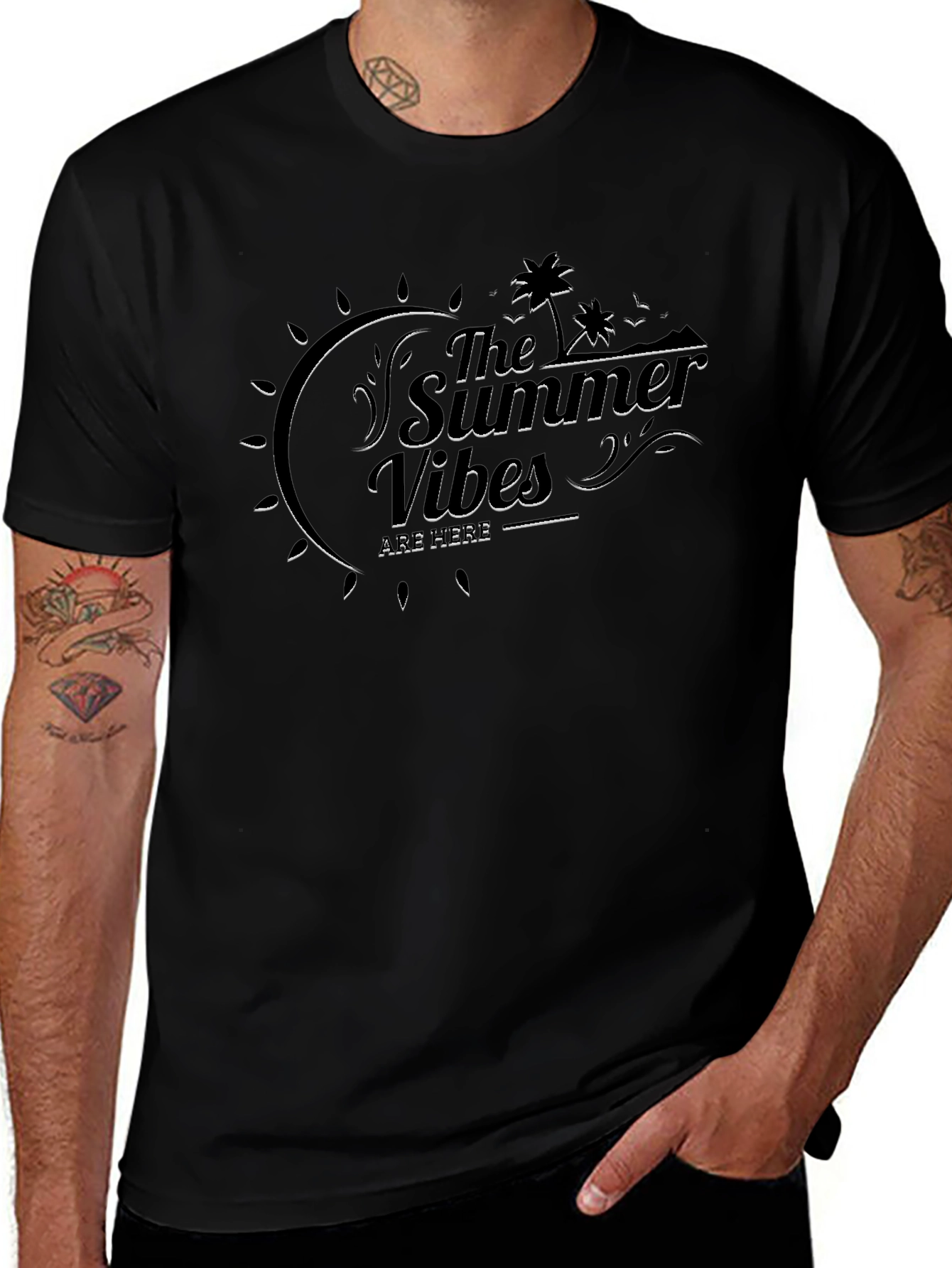 Summer Vibes Black T-Shirt