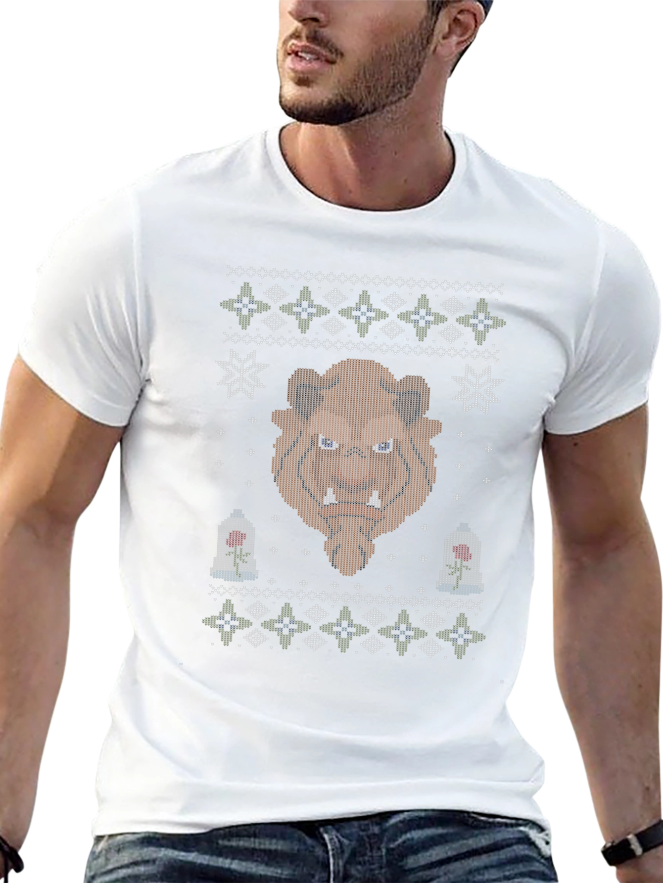 Beauty and the Beast Ugly Christmas Sweater T-Shirt